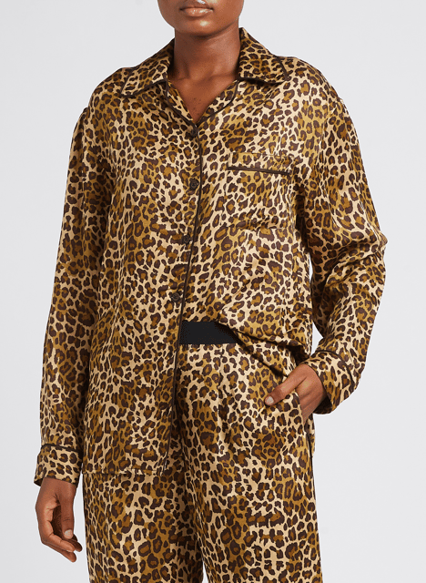 Bluse mit klassischem Kragen und Print LAURENCE BRAS Braun