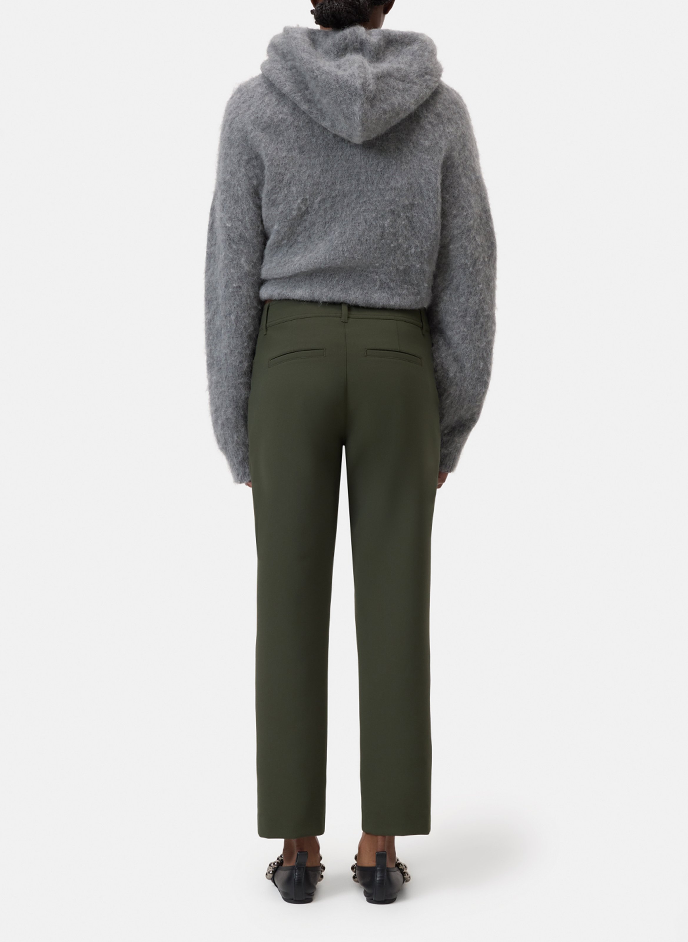 Pantalon cigarette en coton bio mélangé CLOSED Vert