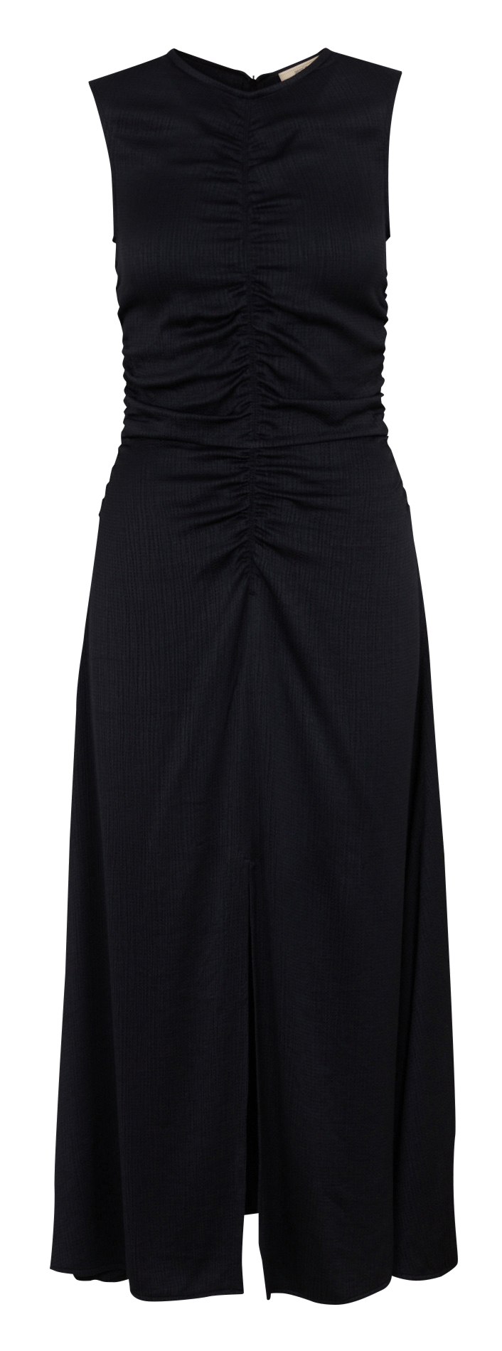 Robe longue col rond froncée SESSUN Noir