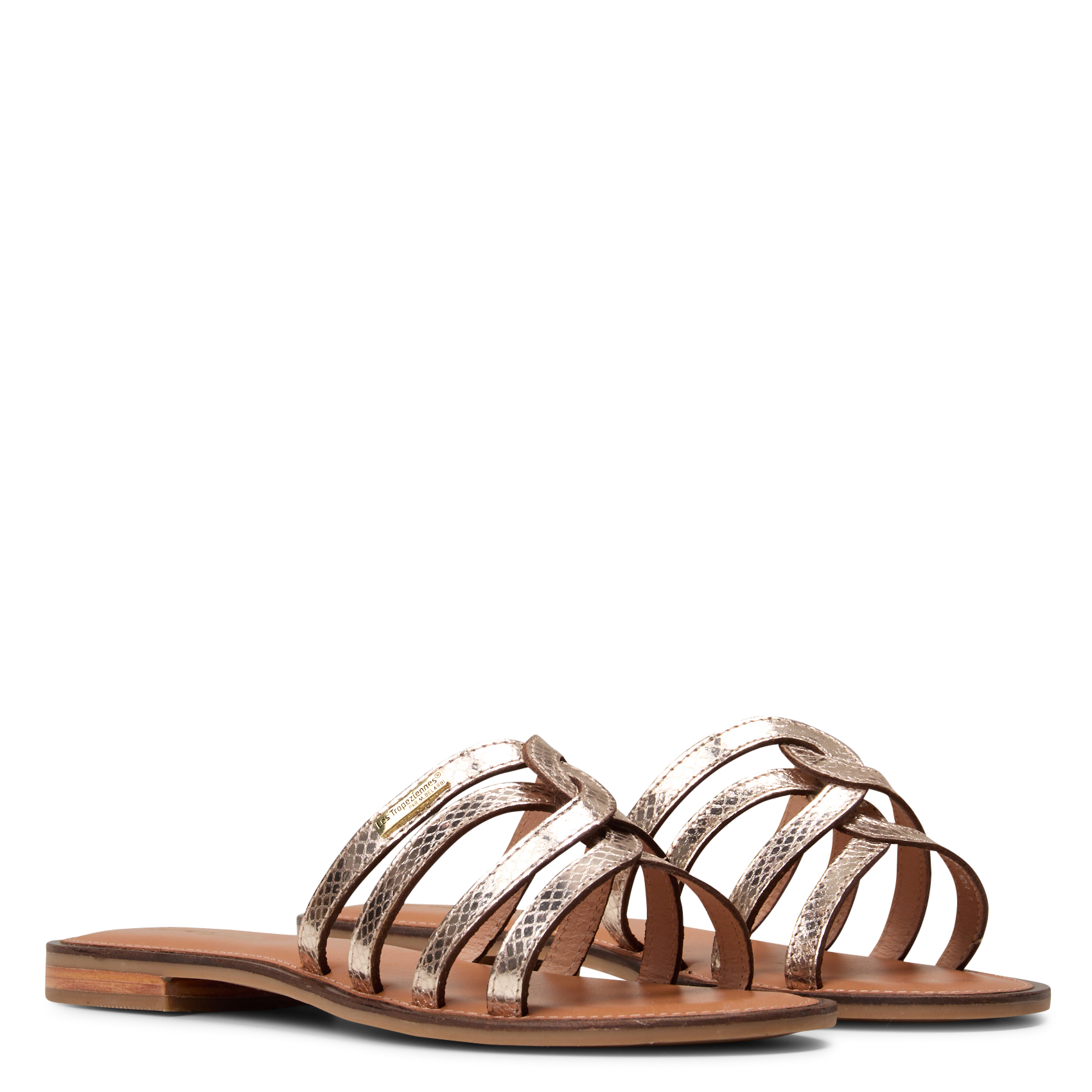 Platte, leren instappers LES TROPEZIENNES PAR M.BELARBI Goudkleurig