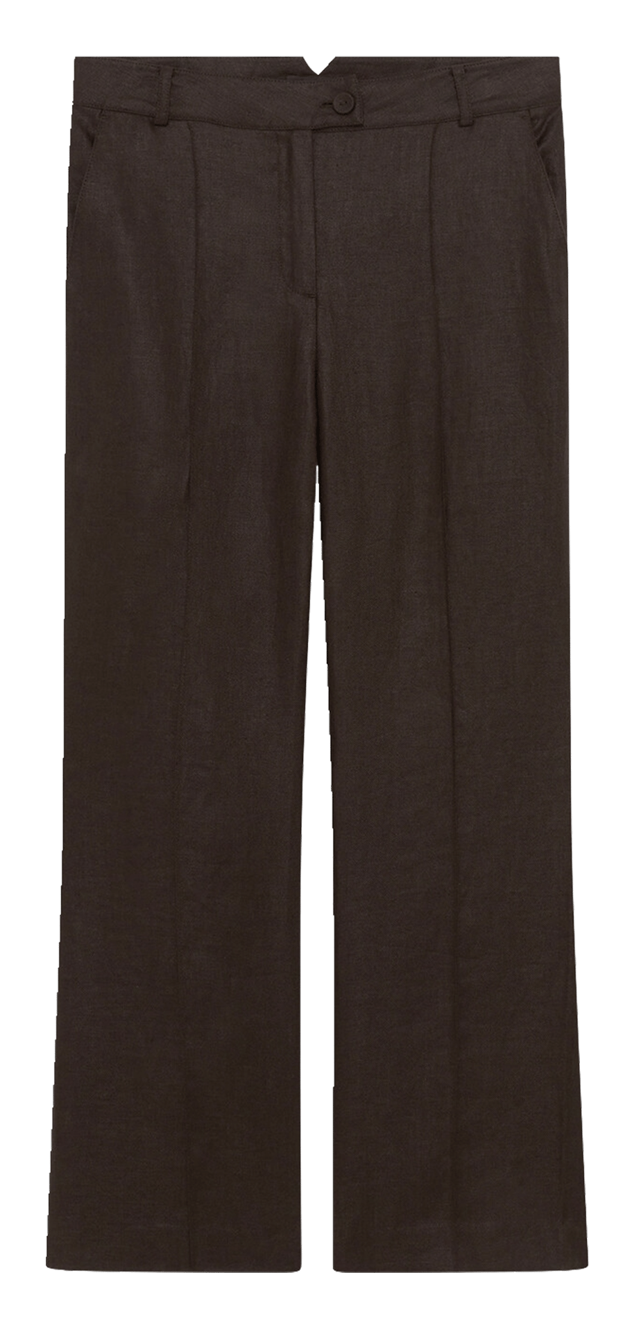 High-waisted bootcut linen pants CAROLL Brown