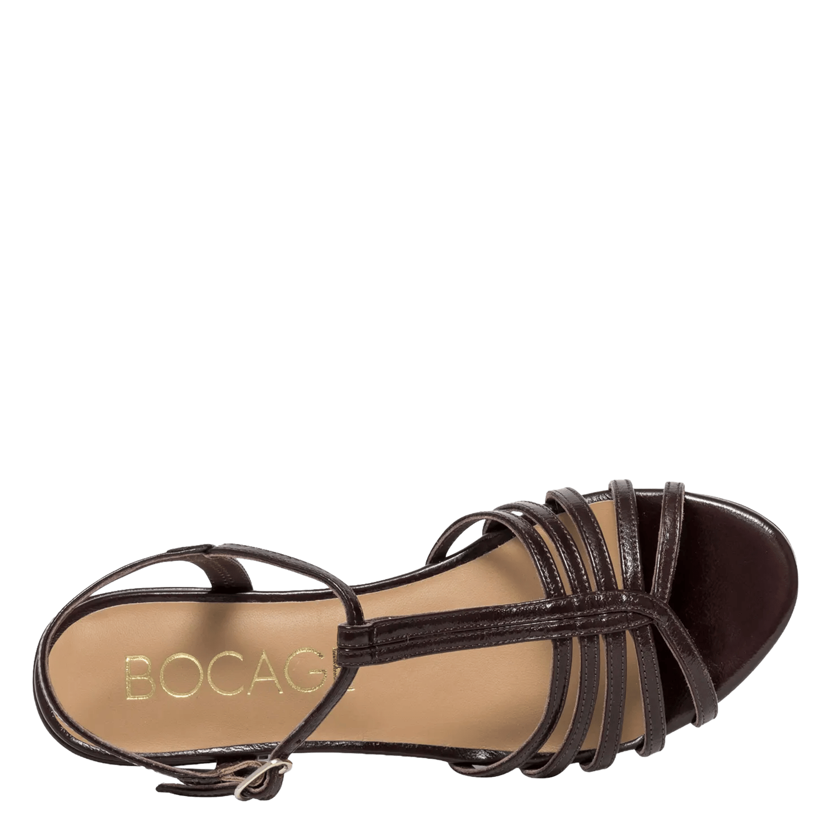 Fat patent leather sandals BOCAGE Brown