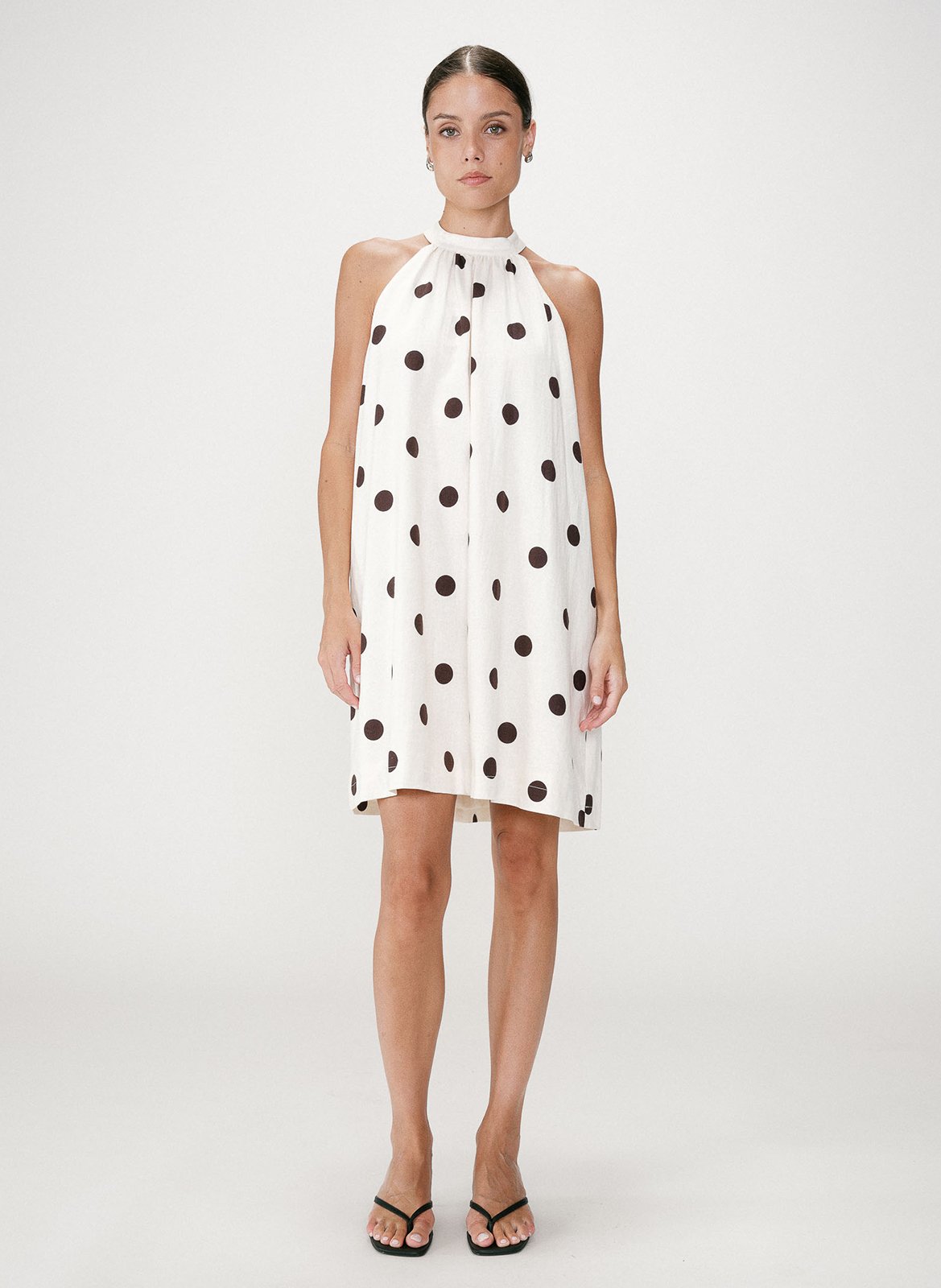 High-neck polka dot top GRACE ET MILA White