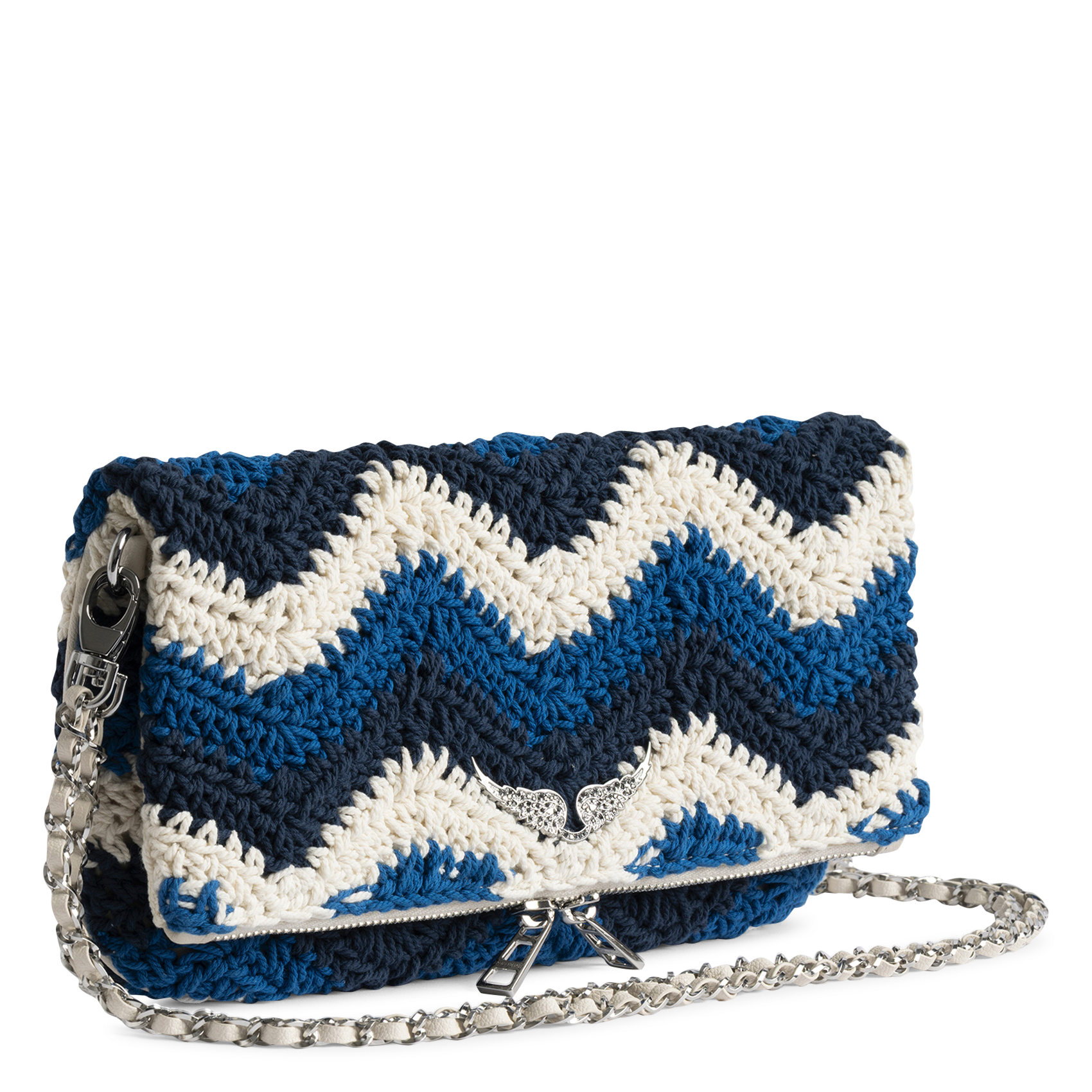 Pochette en coton macramé ZADIG&VOLTAIRE Bleu