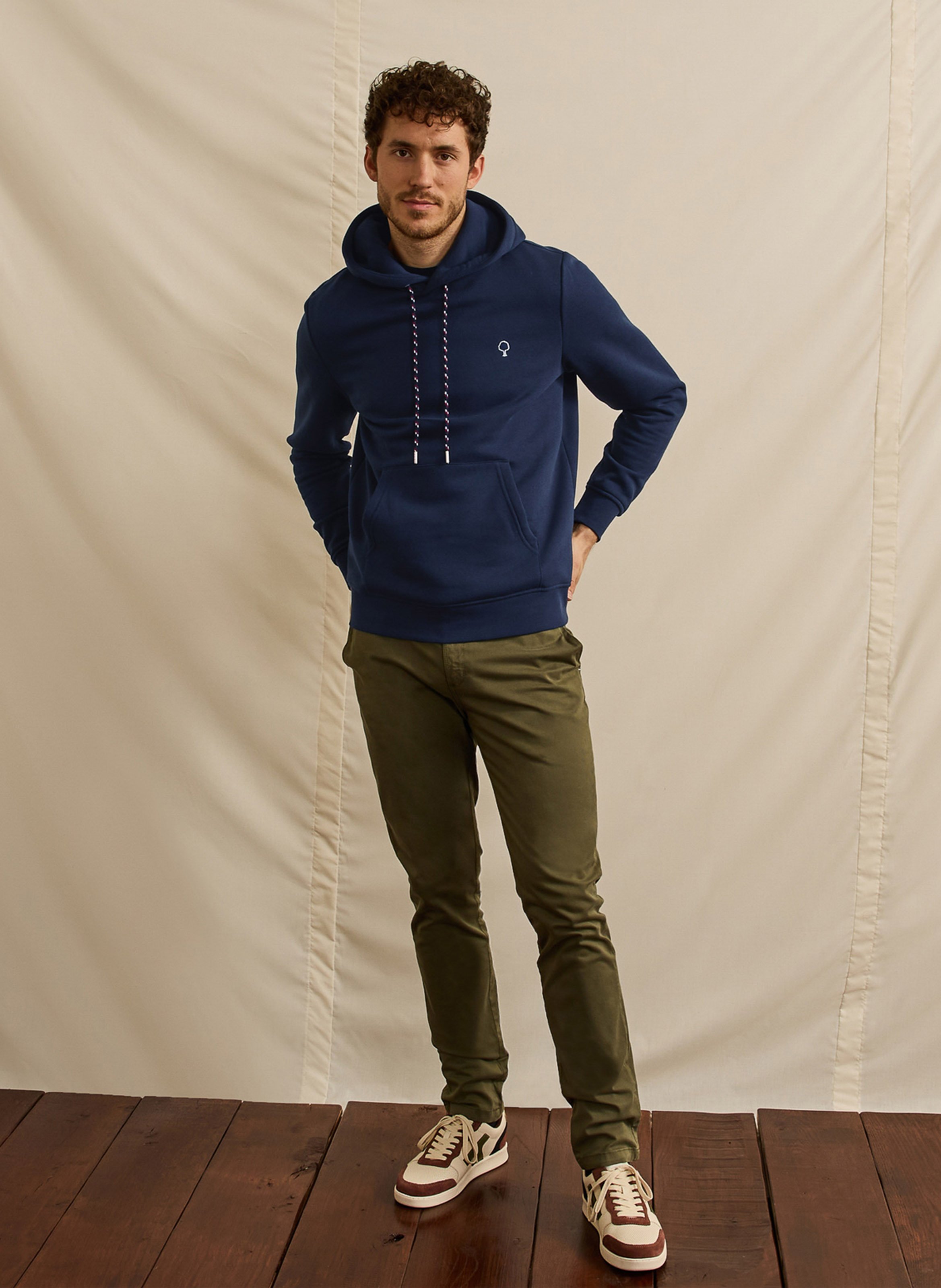 Regular-fit sweater met capuchon | katoenblend FAGUO Blauw