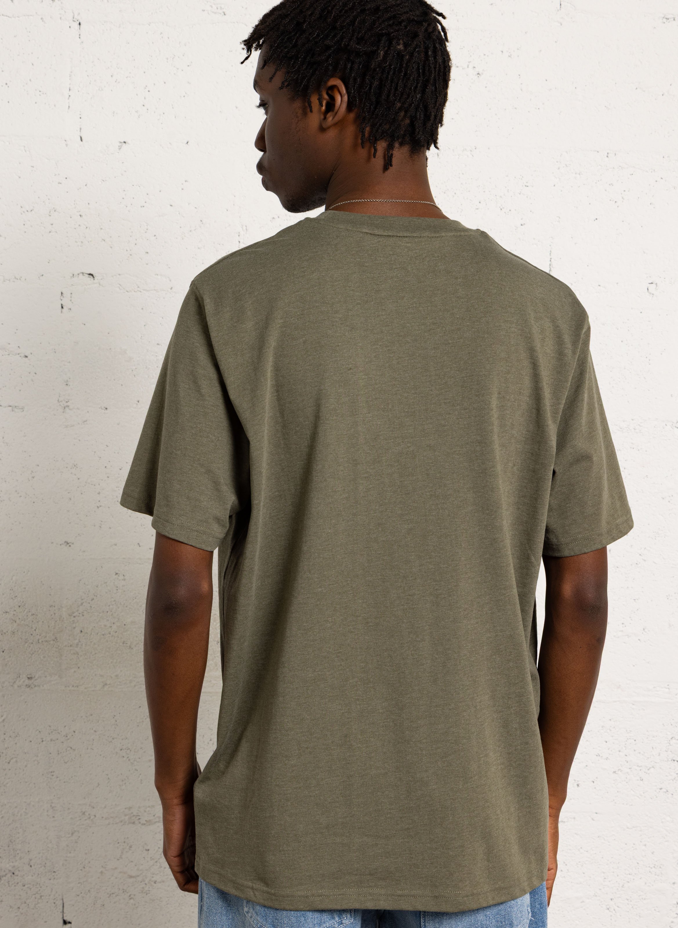 Tee-shirt droit col rond uni à logo brodé CHEVIGNON Kaki