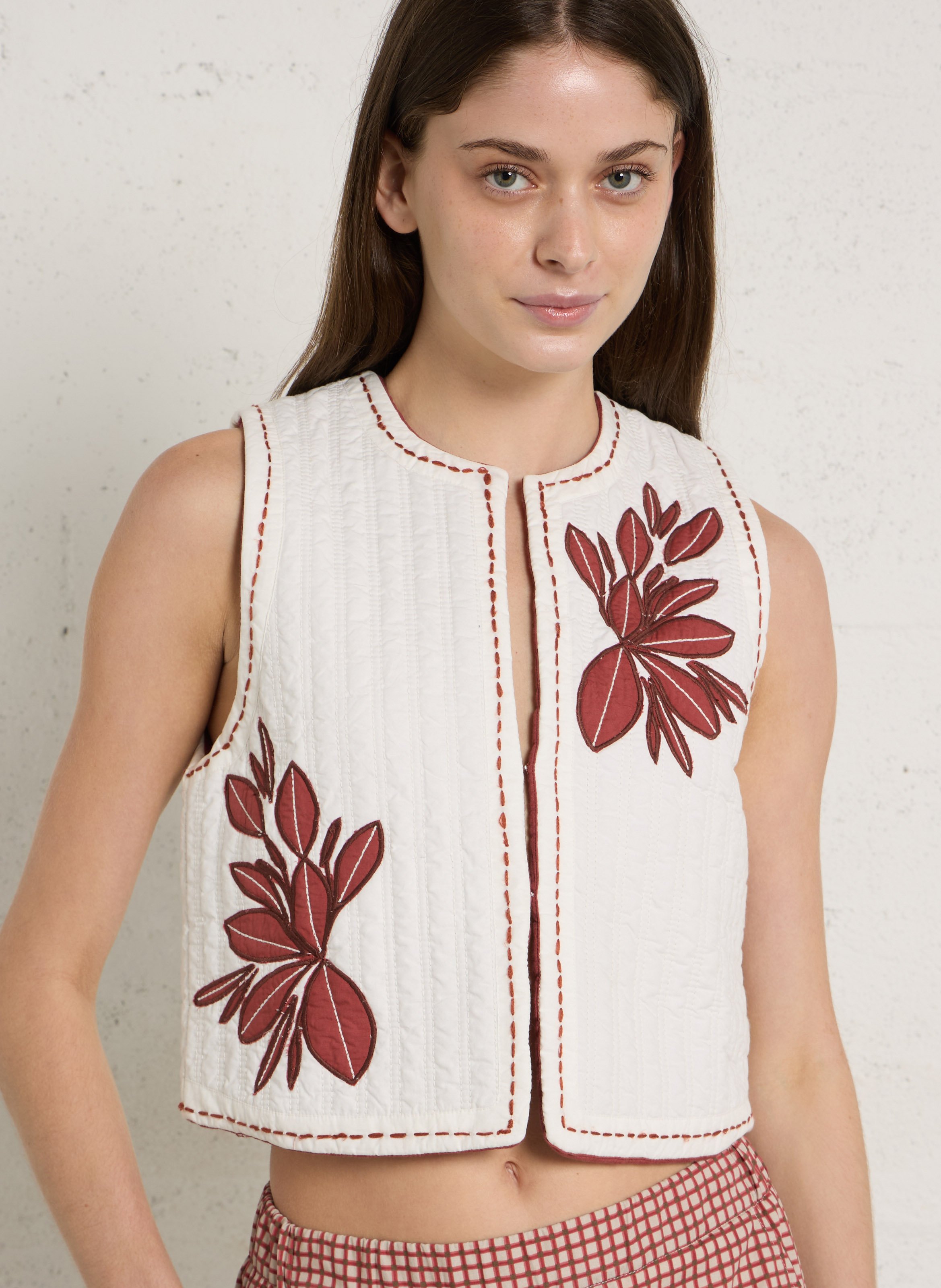 Gesteppte Strickjacke aus Baumwolle DIEGA Rot