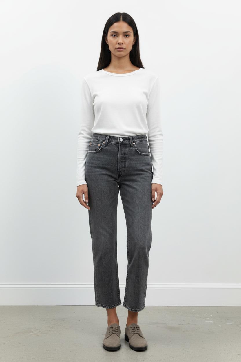 Cropped slim jeans with studs LEVI'S - Seconde main Grey
