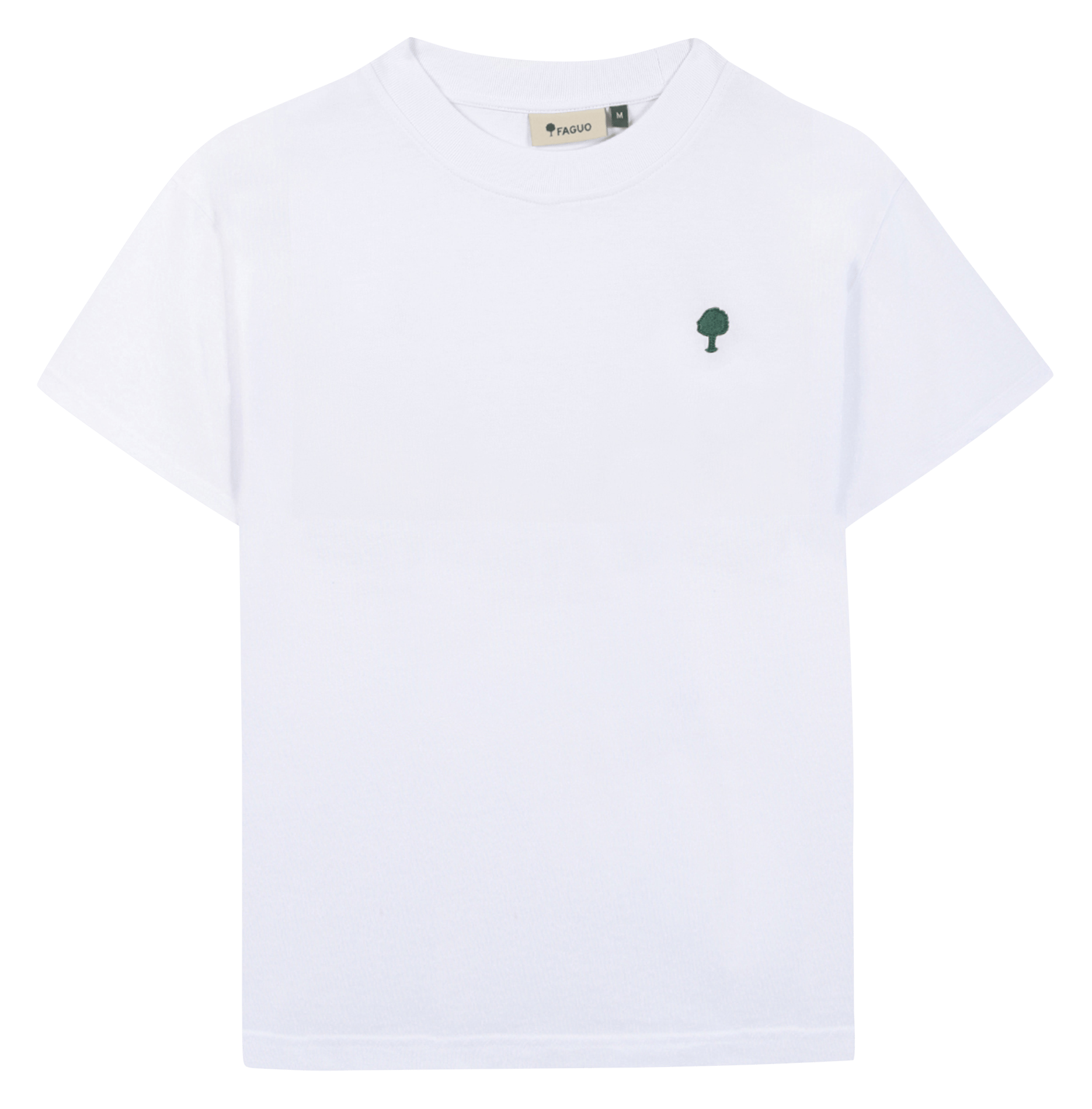 Gerade geschnittenes Rundhals-T-Shirt aus Baumwolle FAGUO Weiss