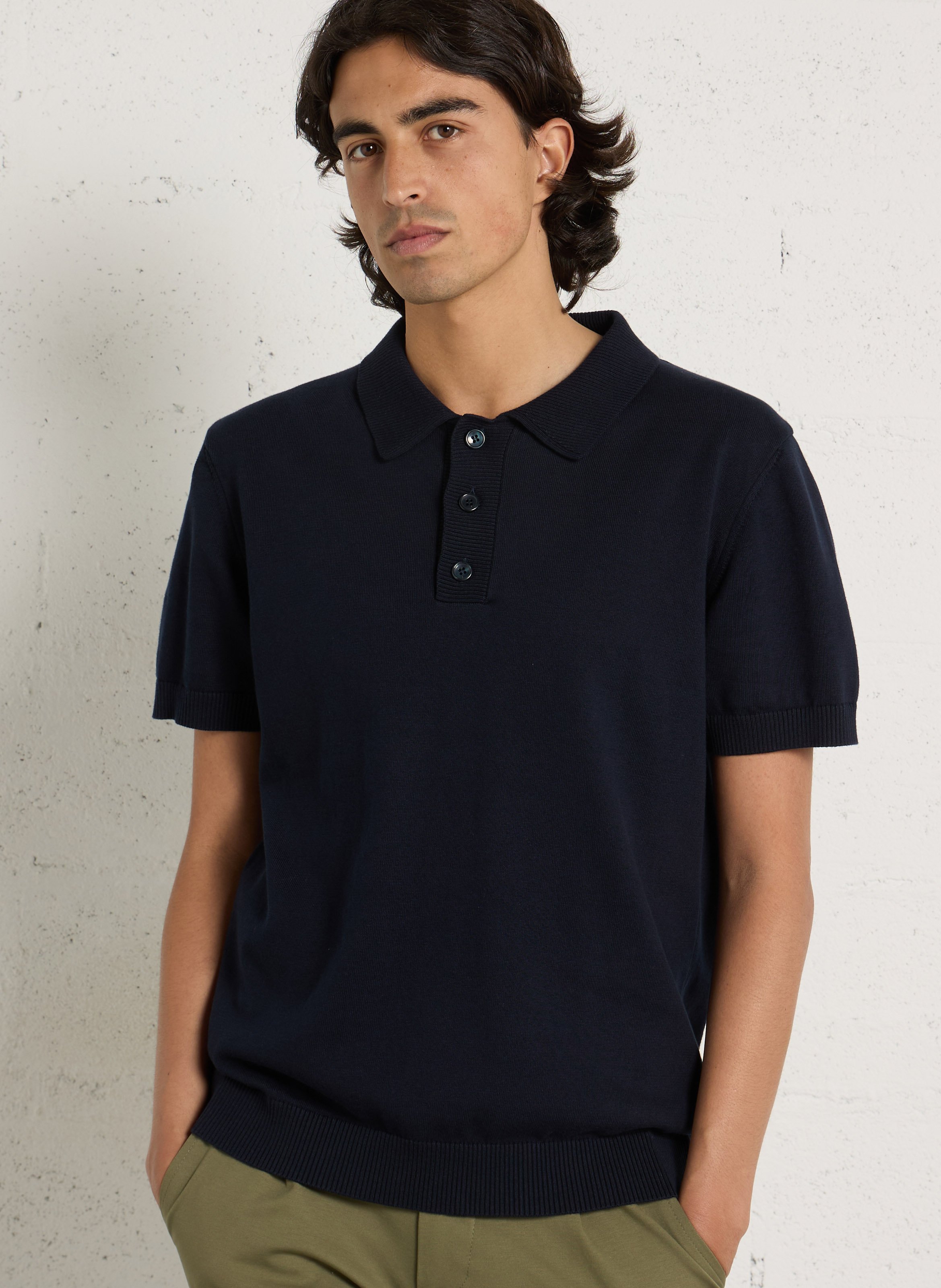 Straight cotton polo shirt AU PRINTEMPS PARIS