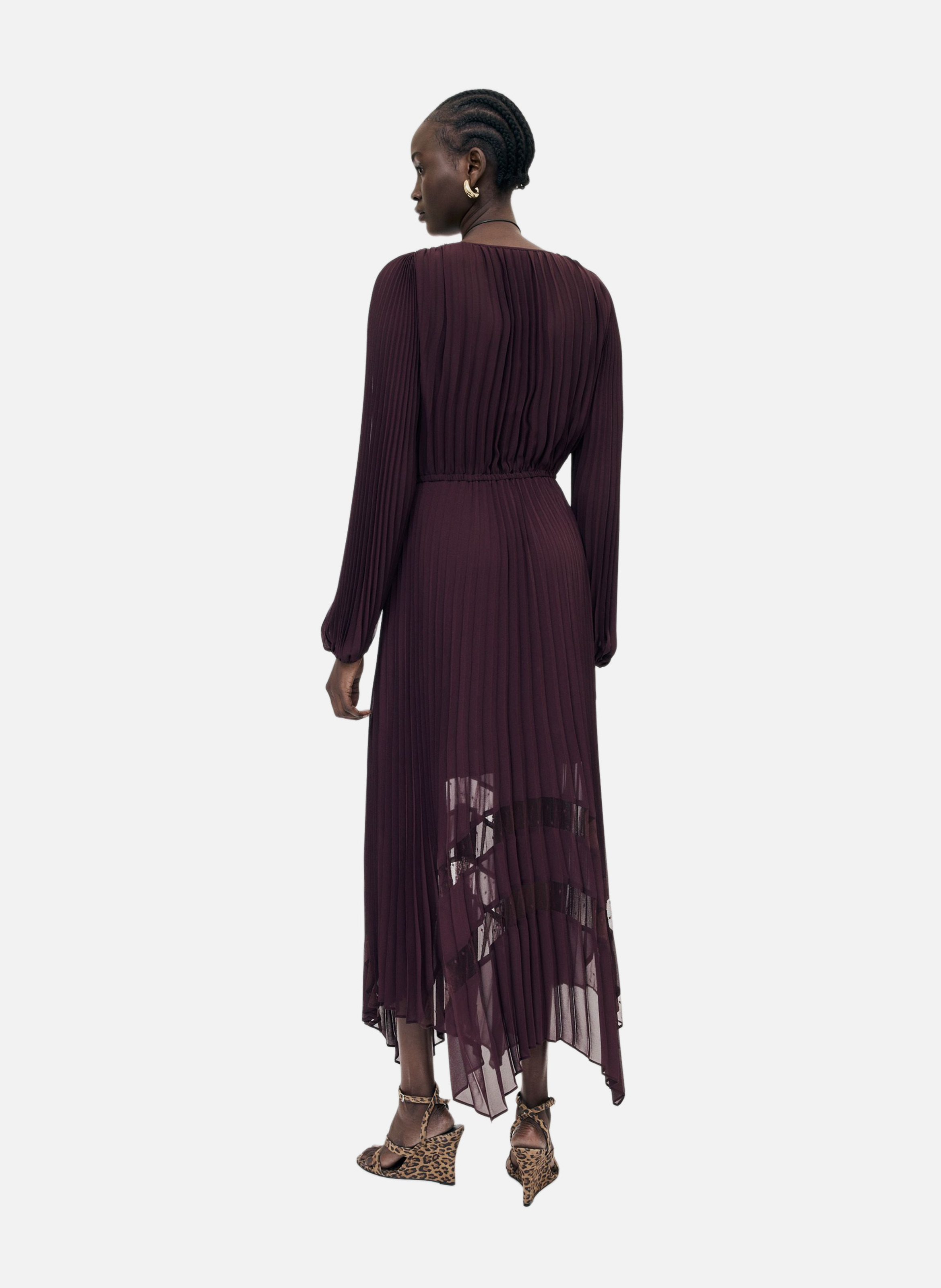 Long pleated dress THE KOOPLES Red