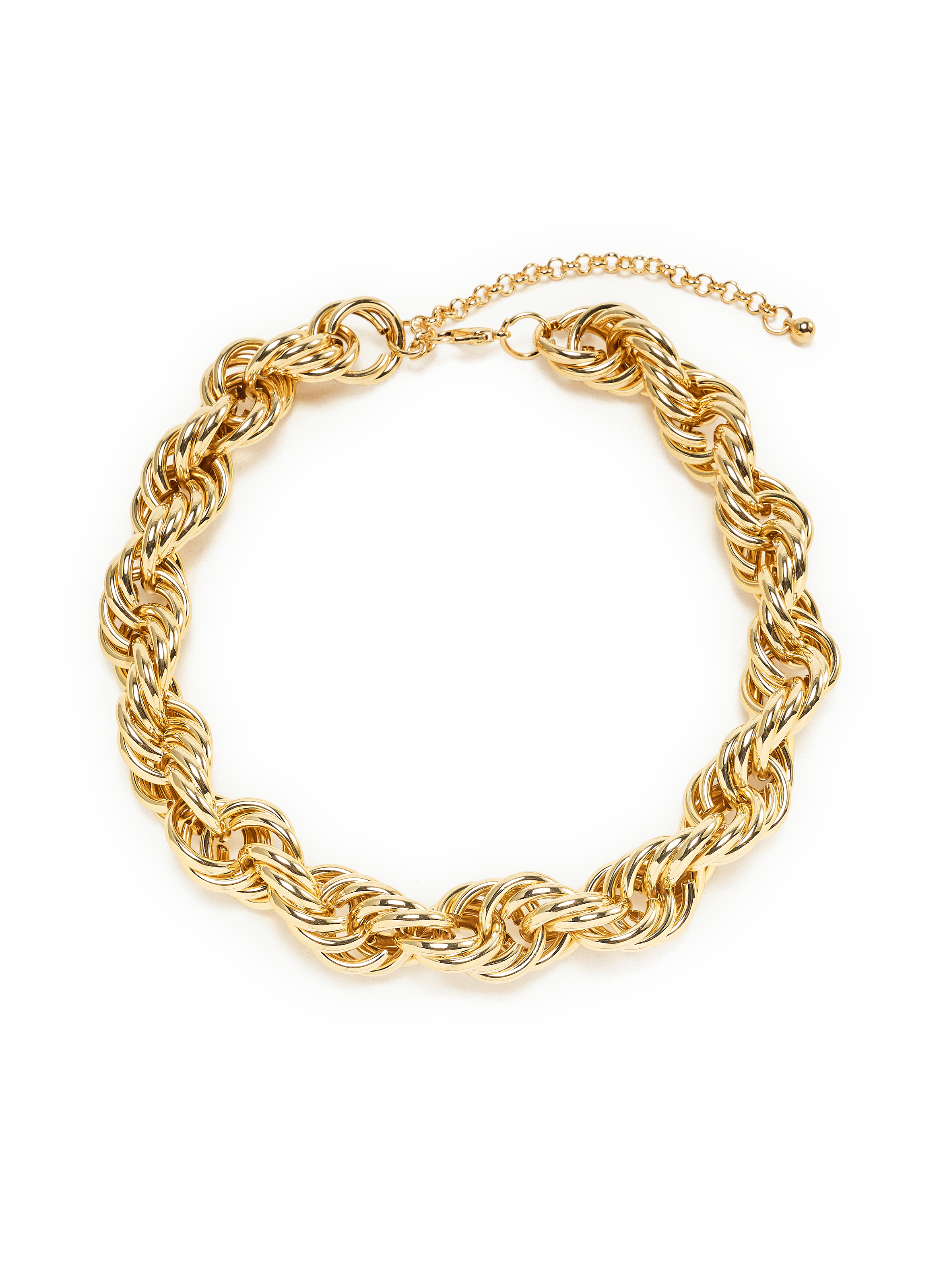 Necklace with wide twisted links AU PRINTEMPS PARIS Golden