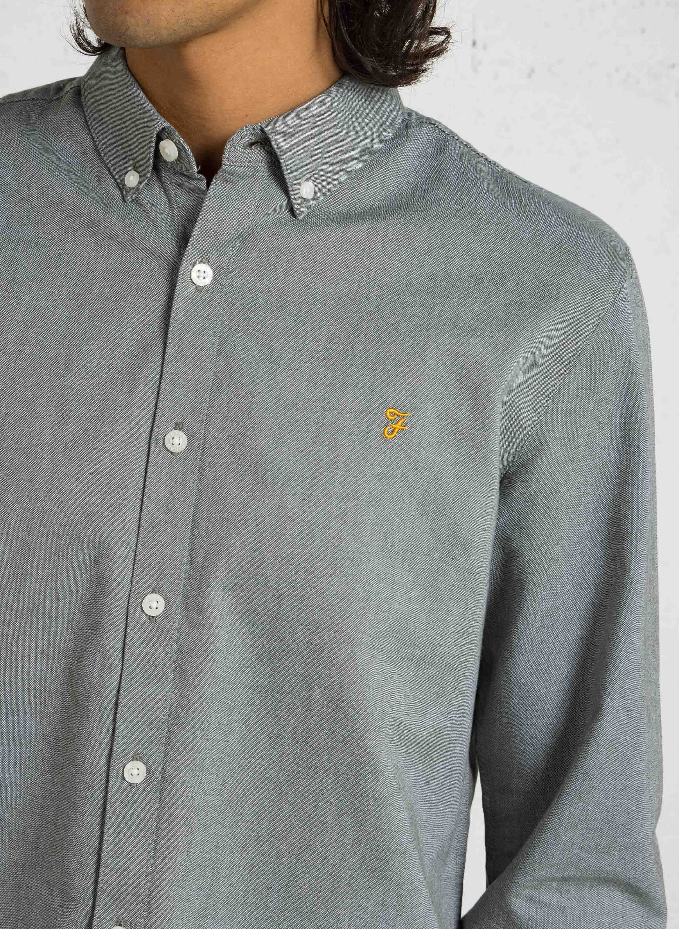 Chemise slim-fit en coton biologique FARAH Gris
