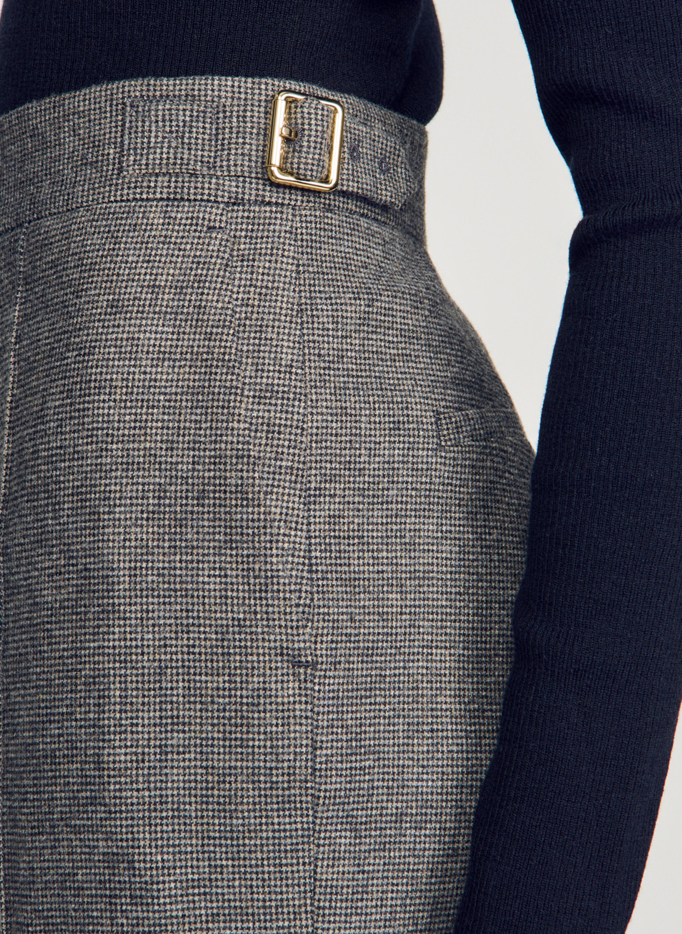 Pantalon large en laine mélangée SANDRO Gris