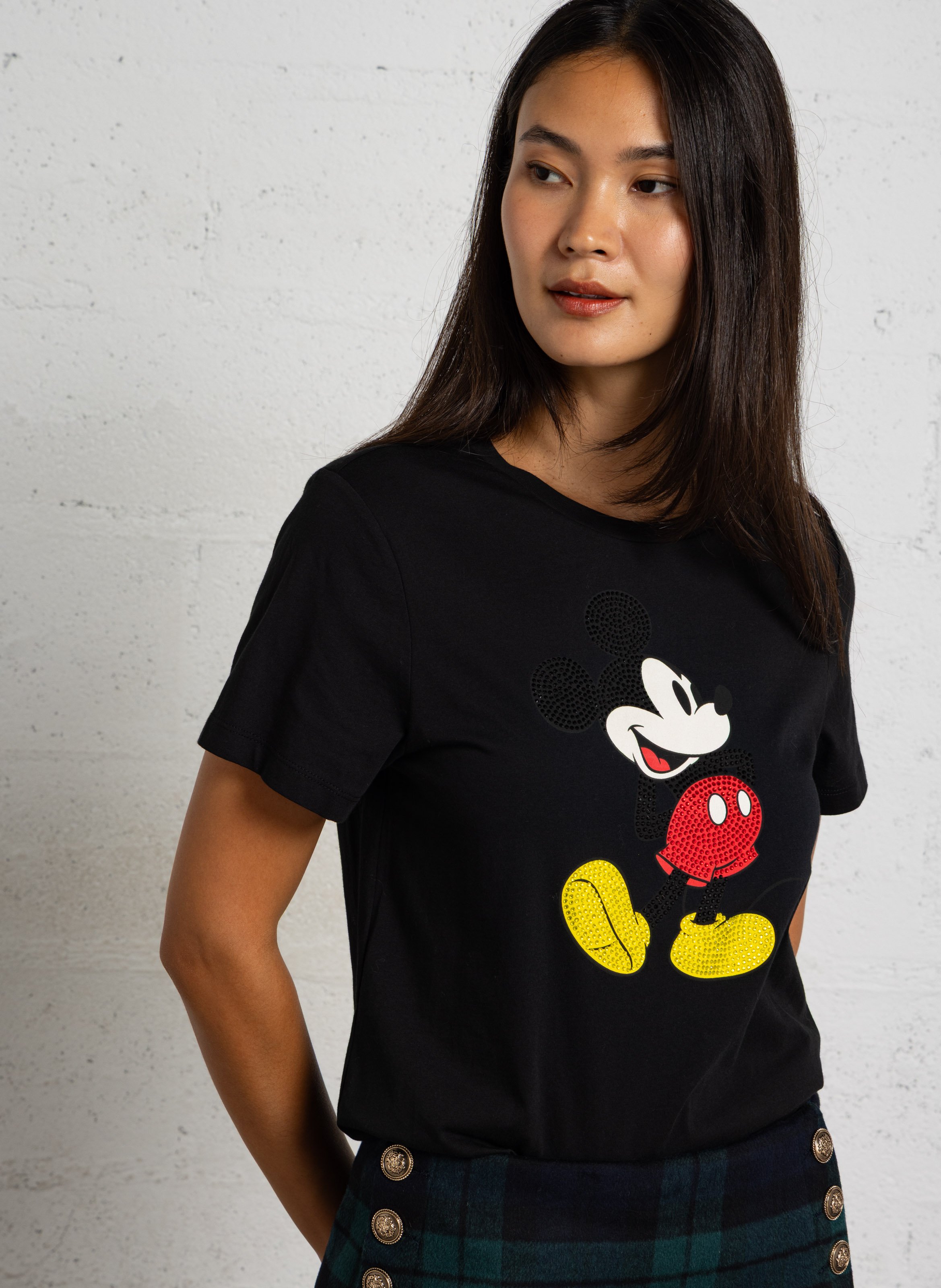 Rundhals-T-Shirt aus Baumwolle LIU JO Schwarz