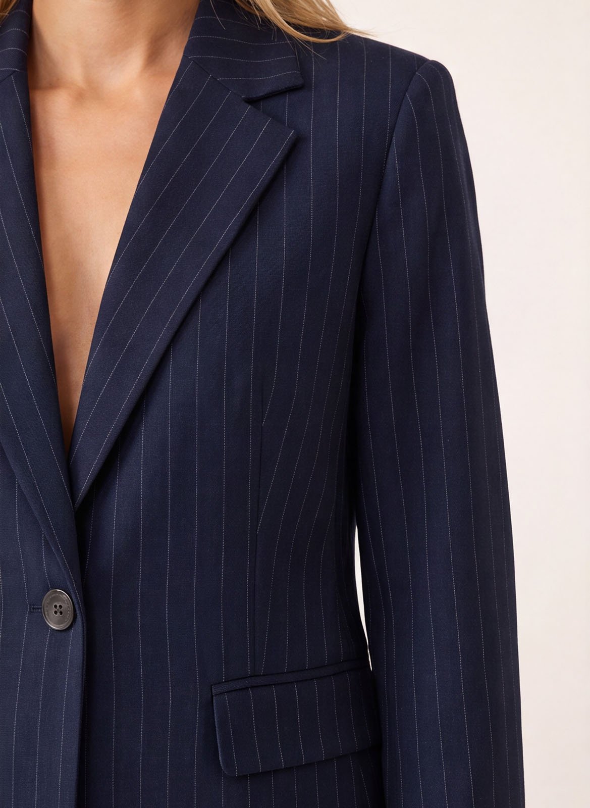 Getailleerde blazer met strepen KOOKAI Blauw