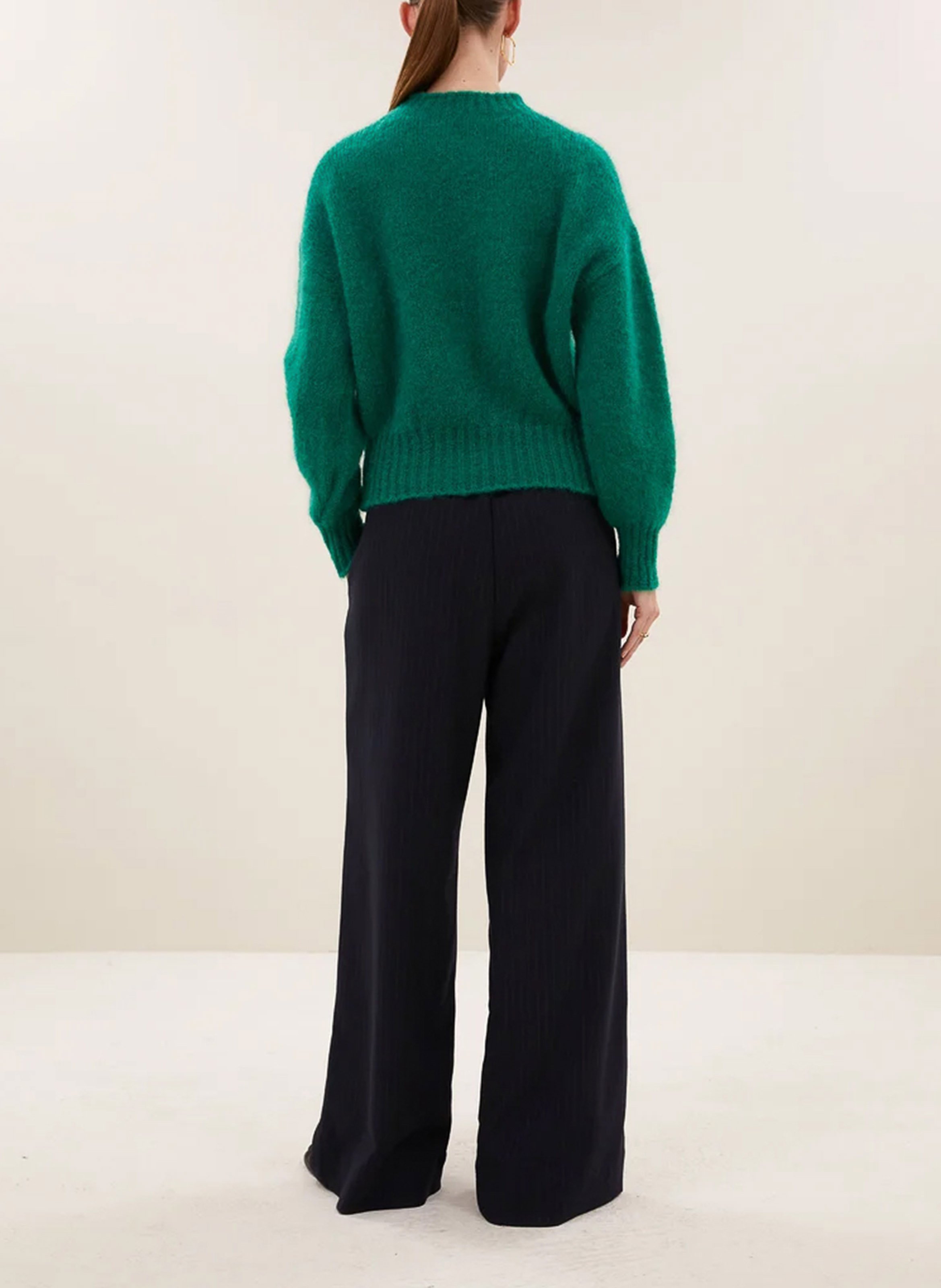 Pull oversize en laine mélangée | Vert BY BAR Femme