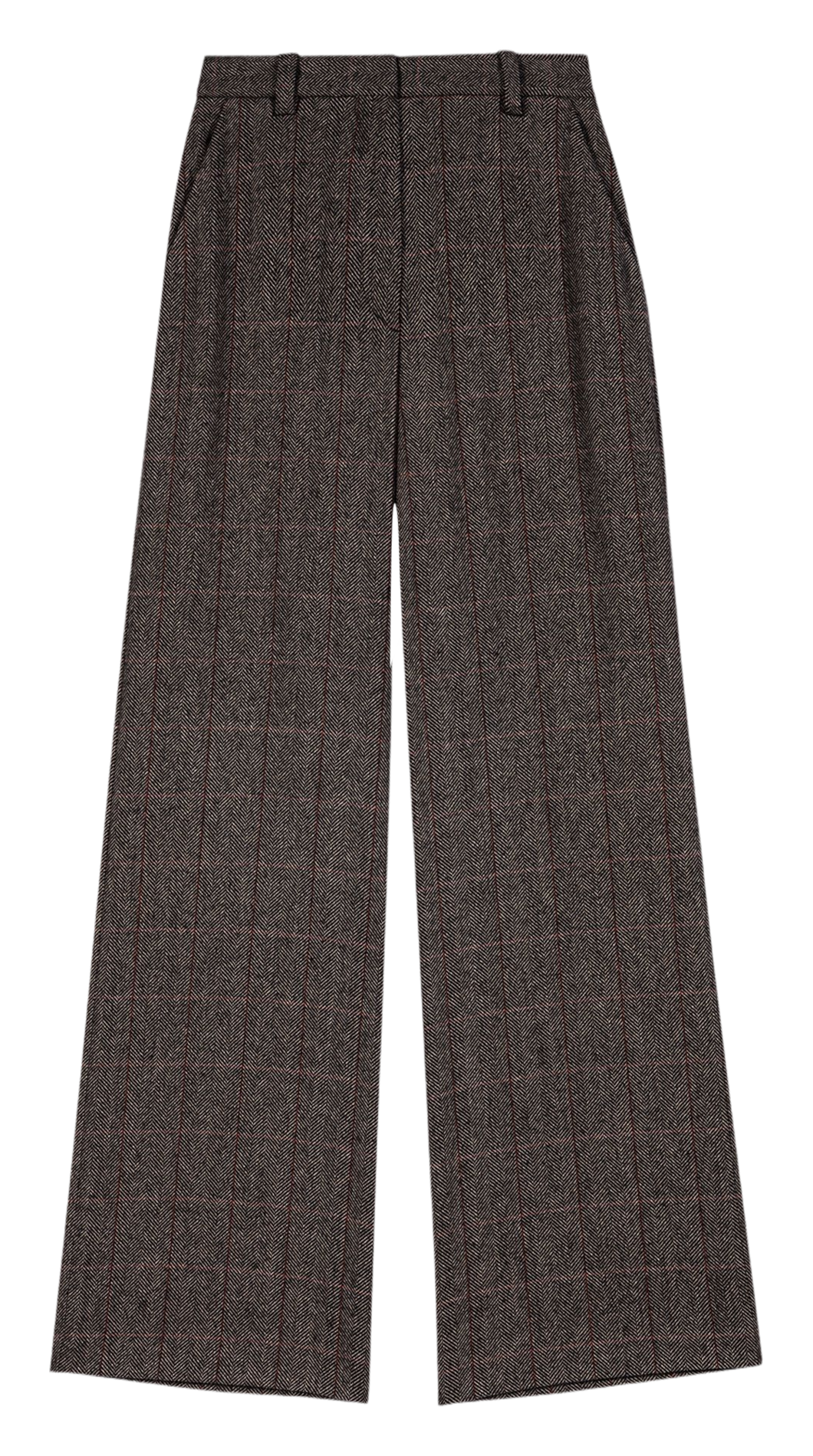 Wide-leg wool-blend pants MAJE Brown