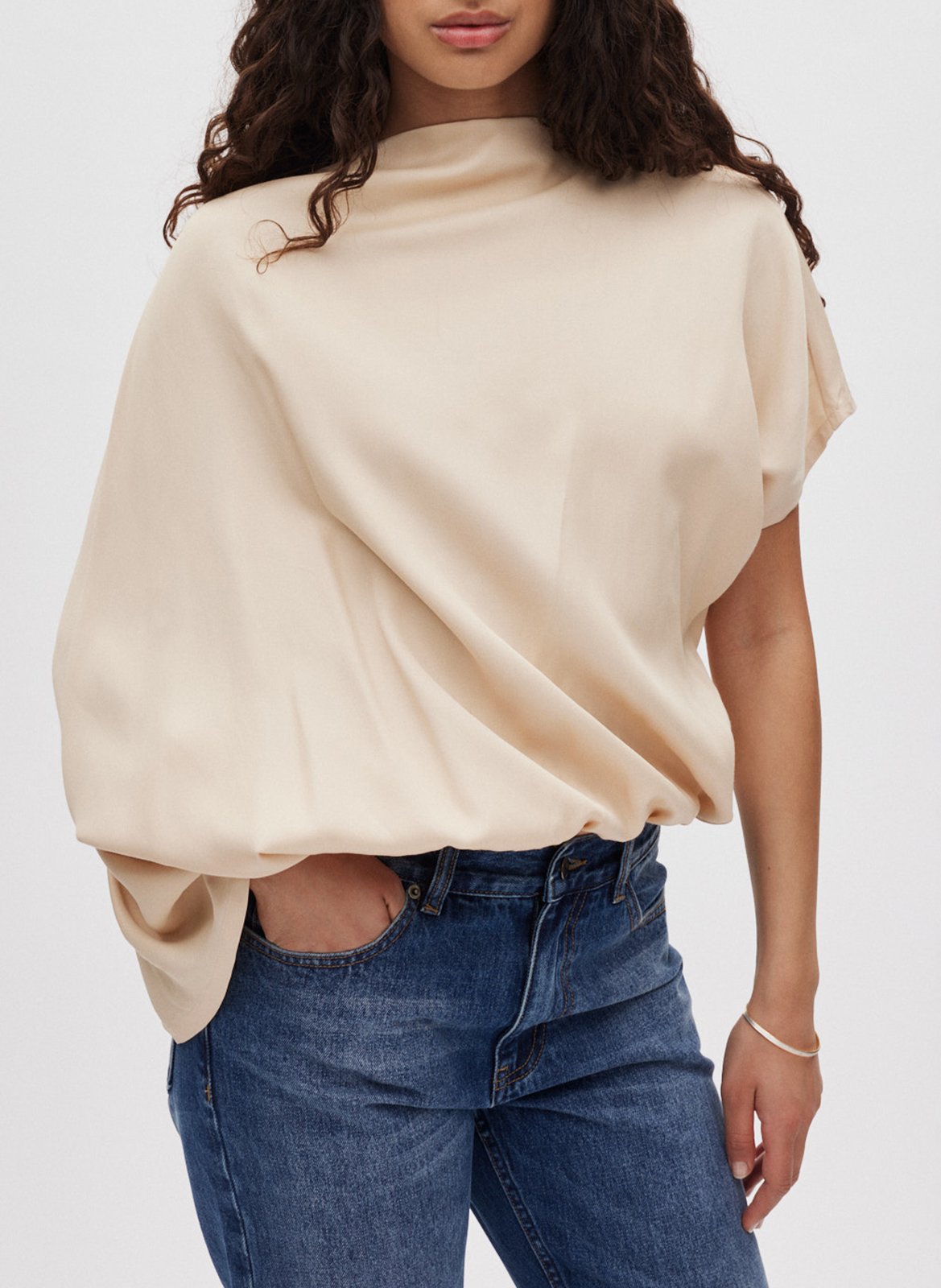 Top col rond drapé RABENS SALONER Beige