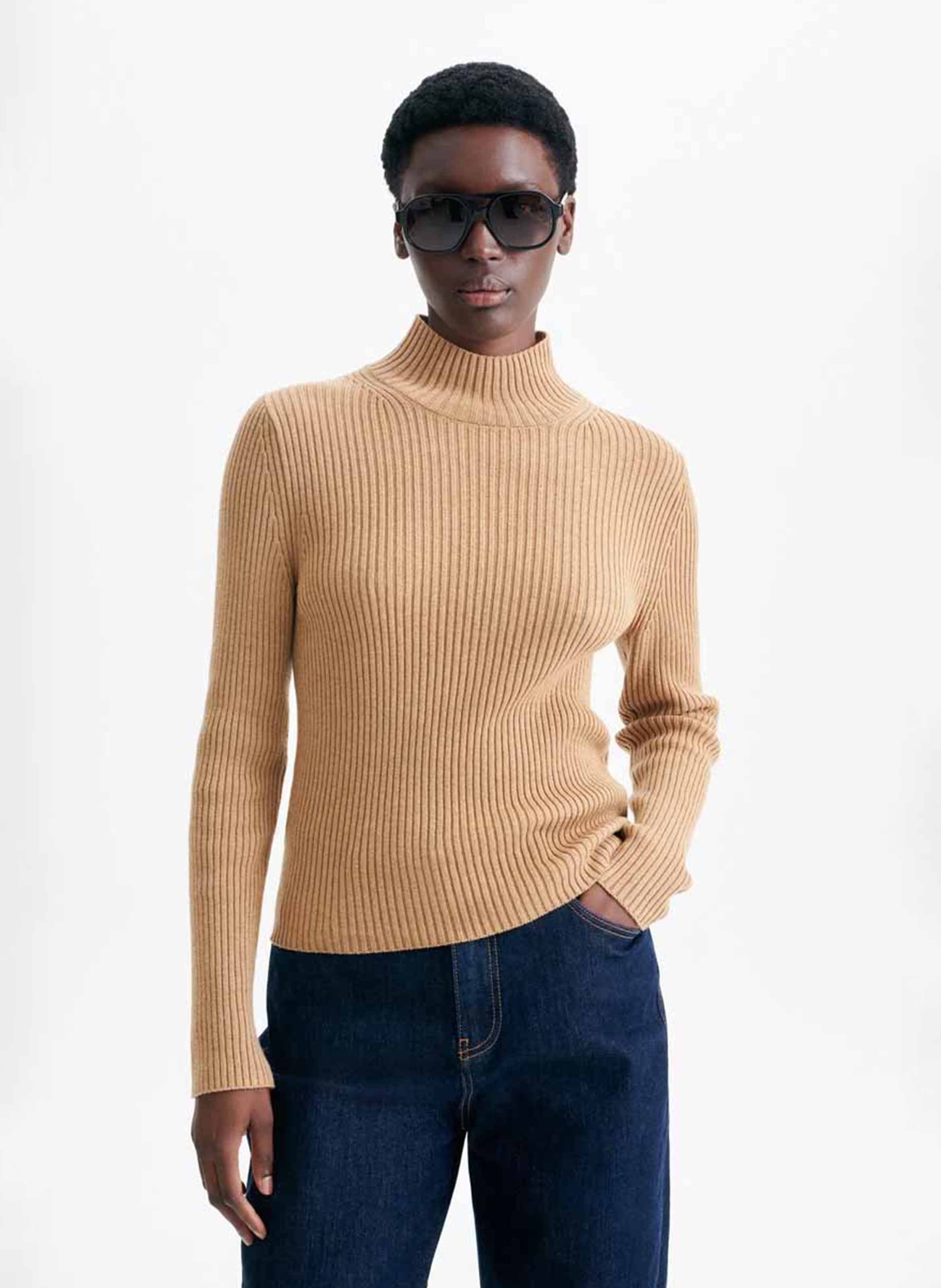 Pull col montant en maille côtelée VANESSA BRUNO