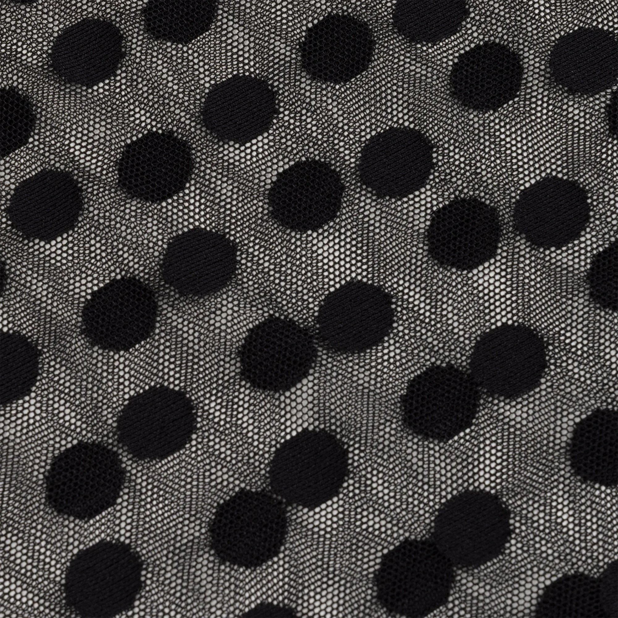 Transparentes, figurbetontes Top mit Polka-Dot-Muster LOVE STORIES Schwarz