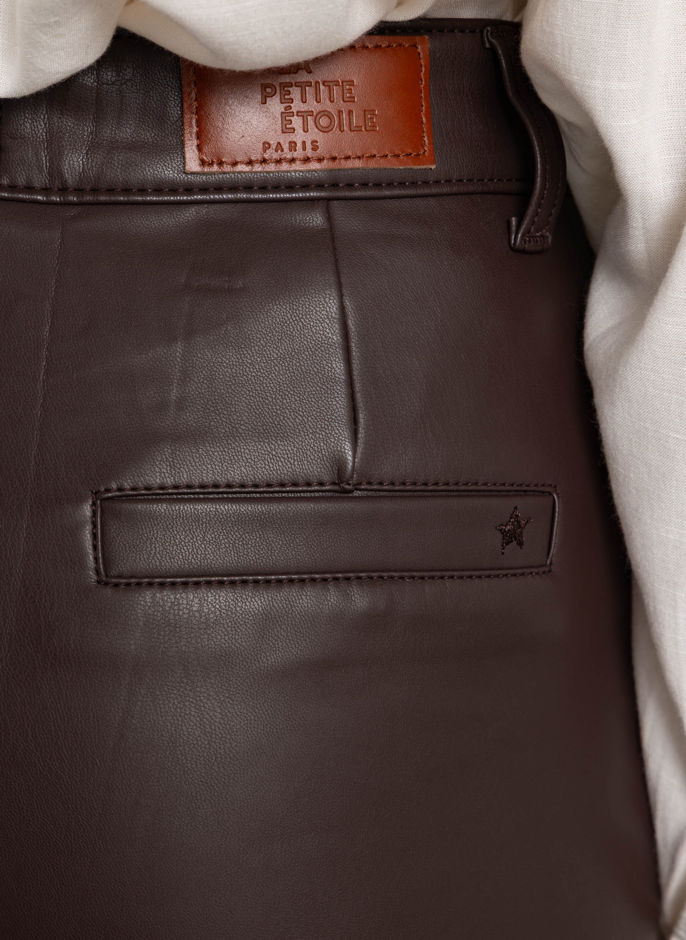 Leather-effect straight-leg pants LA PETITE ETOILE Brown