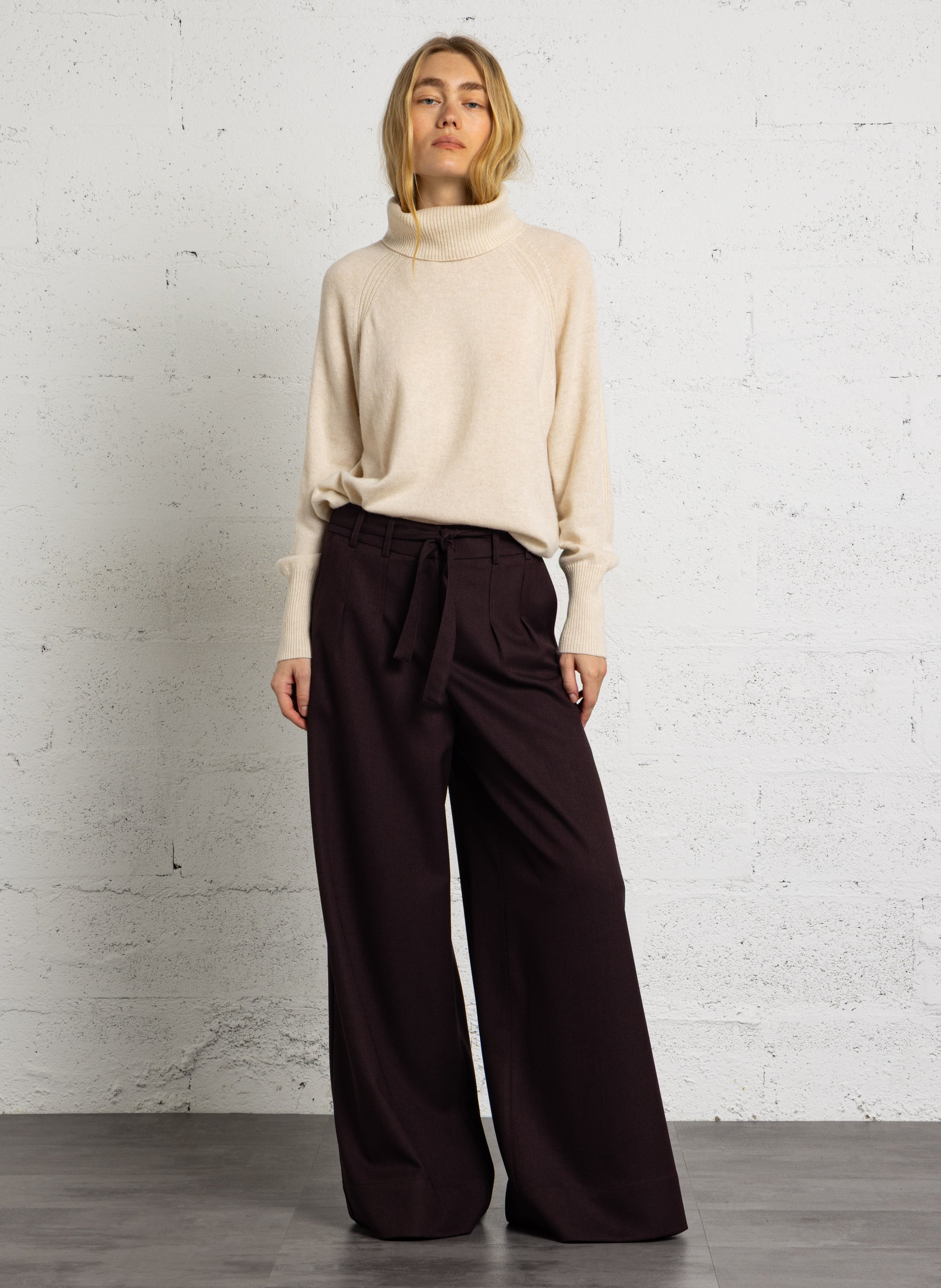 Pantalon large taille haute MAISON 123 Violet