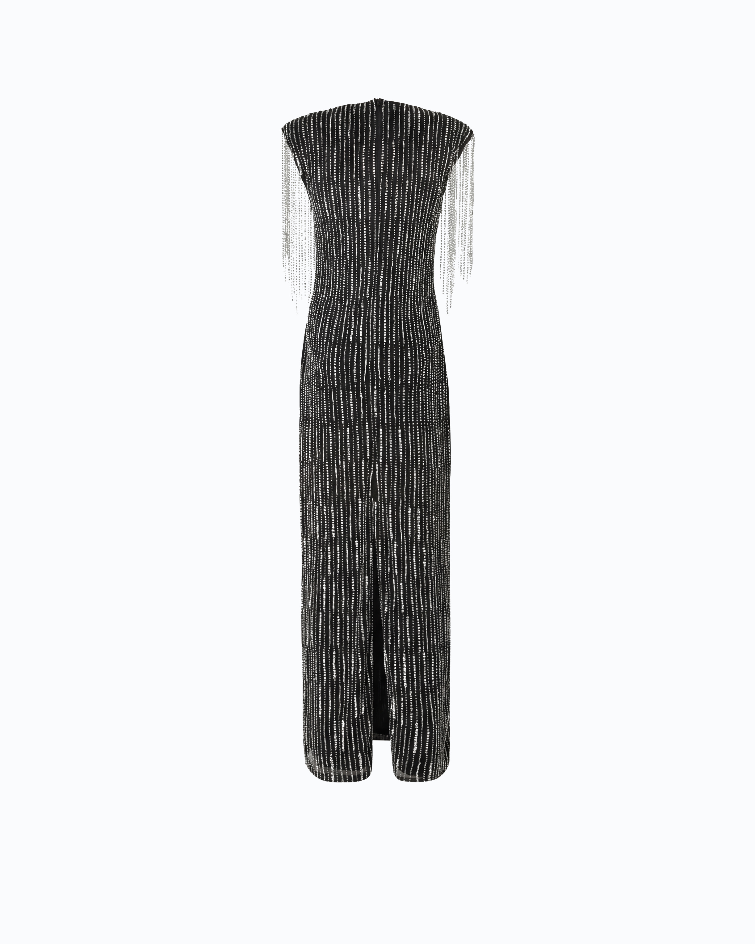 Robe longue à cristaux et paillettes PINKO Transparent