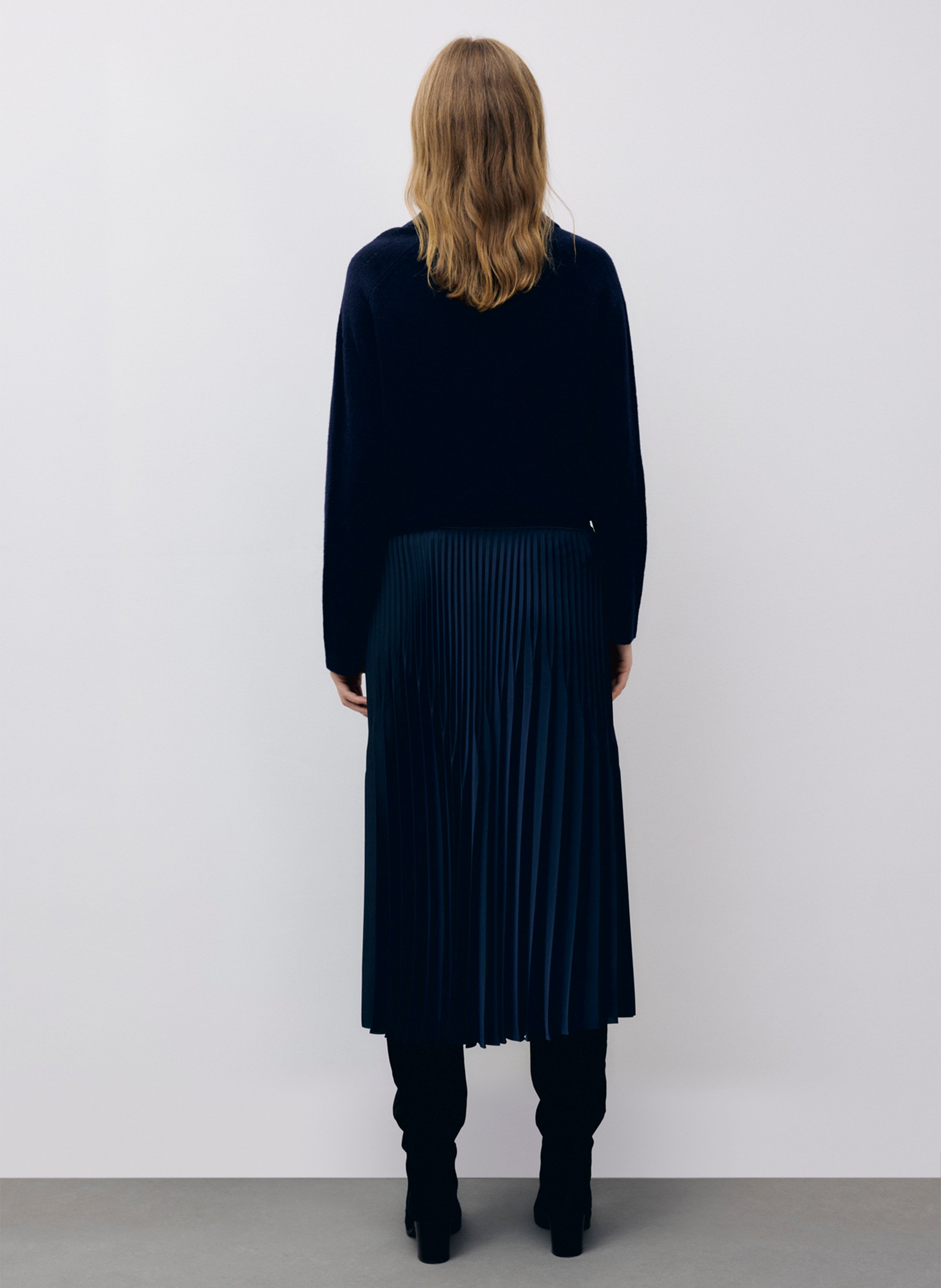 Jupe midi plissée GERARD DAREL Bleu