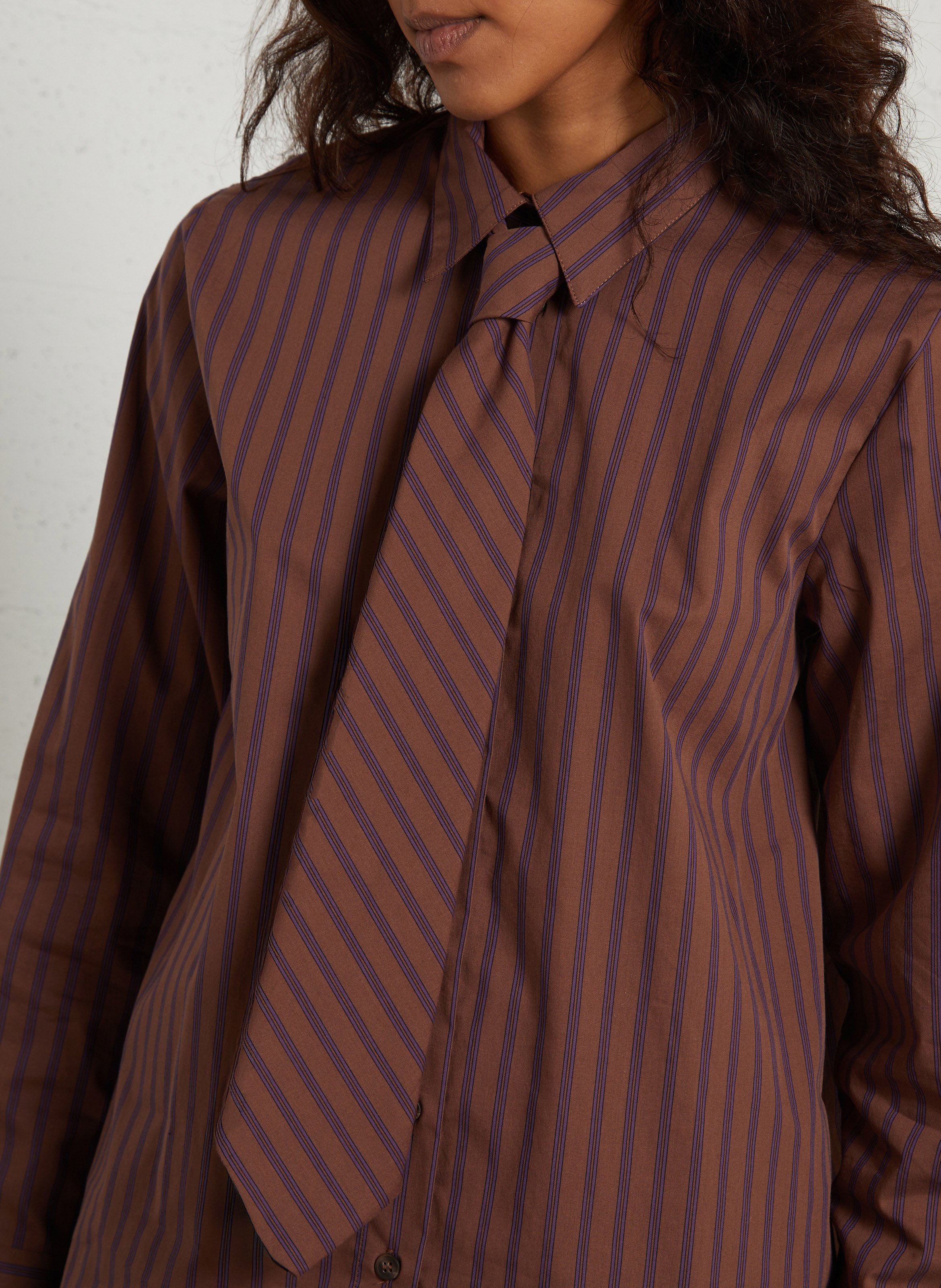 Chemise droite rayée à cravate MAISON 123 Violet