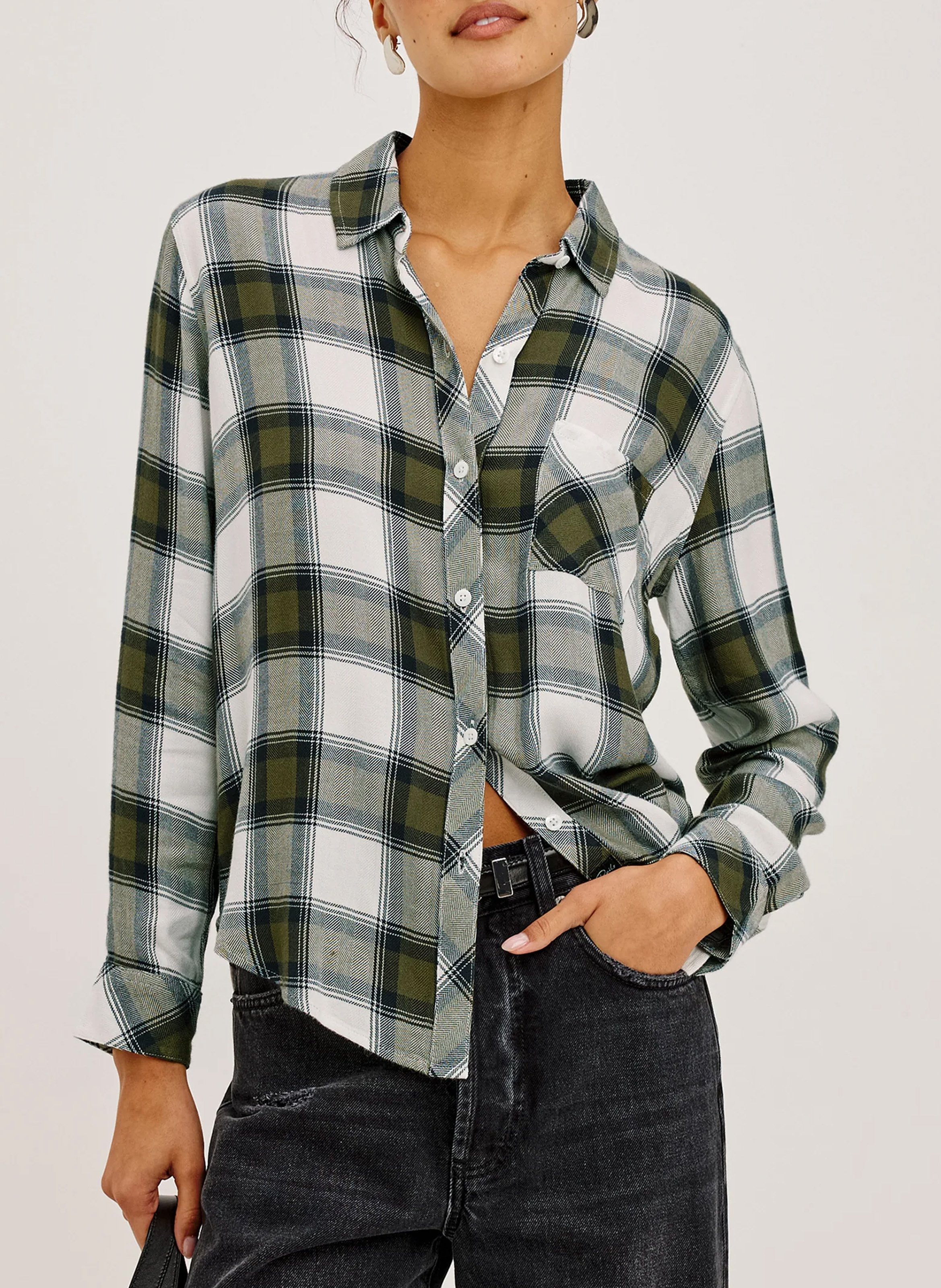 Straight checked shirt RAILS Green