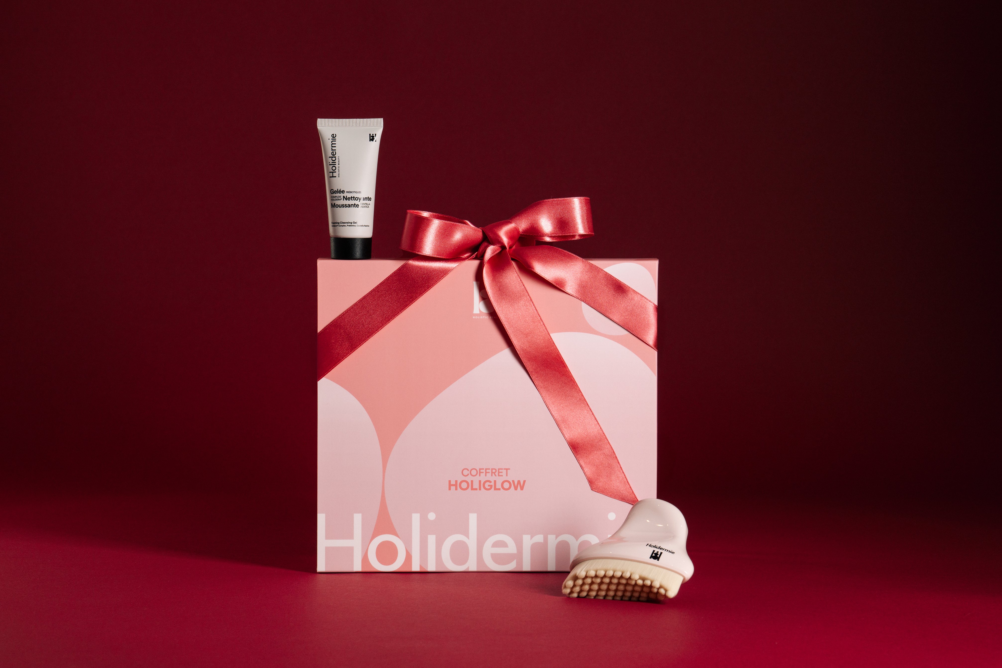 Coffret HoliGlow - Brosse Lymphatique Visage & Gelée Nettoyante Moussante 25ml HOLIDERMIE No color