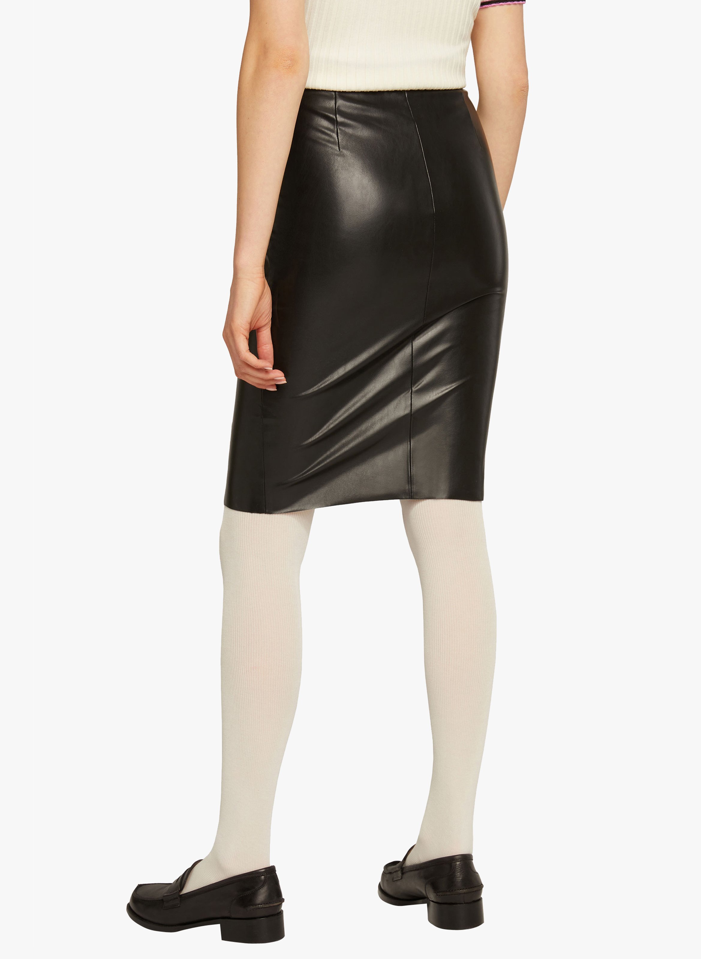 High-waisted pencil skirt Black