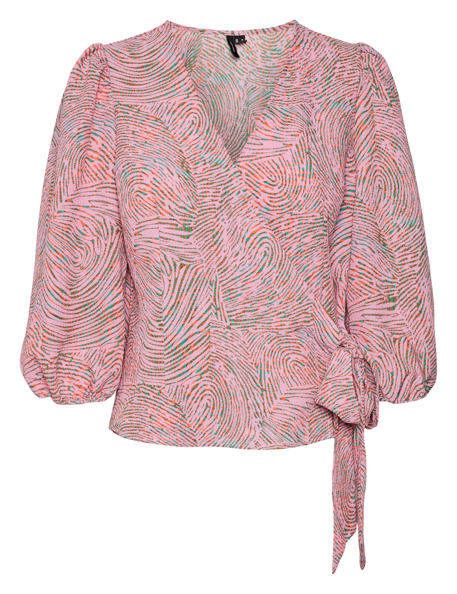 Blouse met overslag en print VERO MODA CURVE Roze
