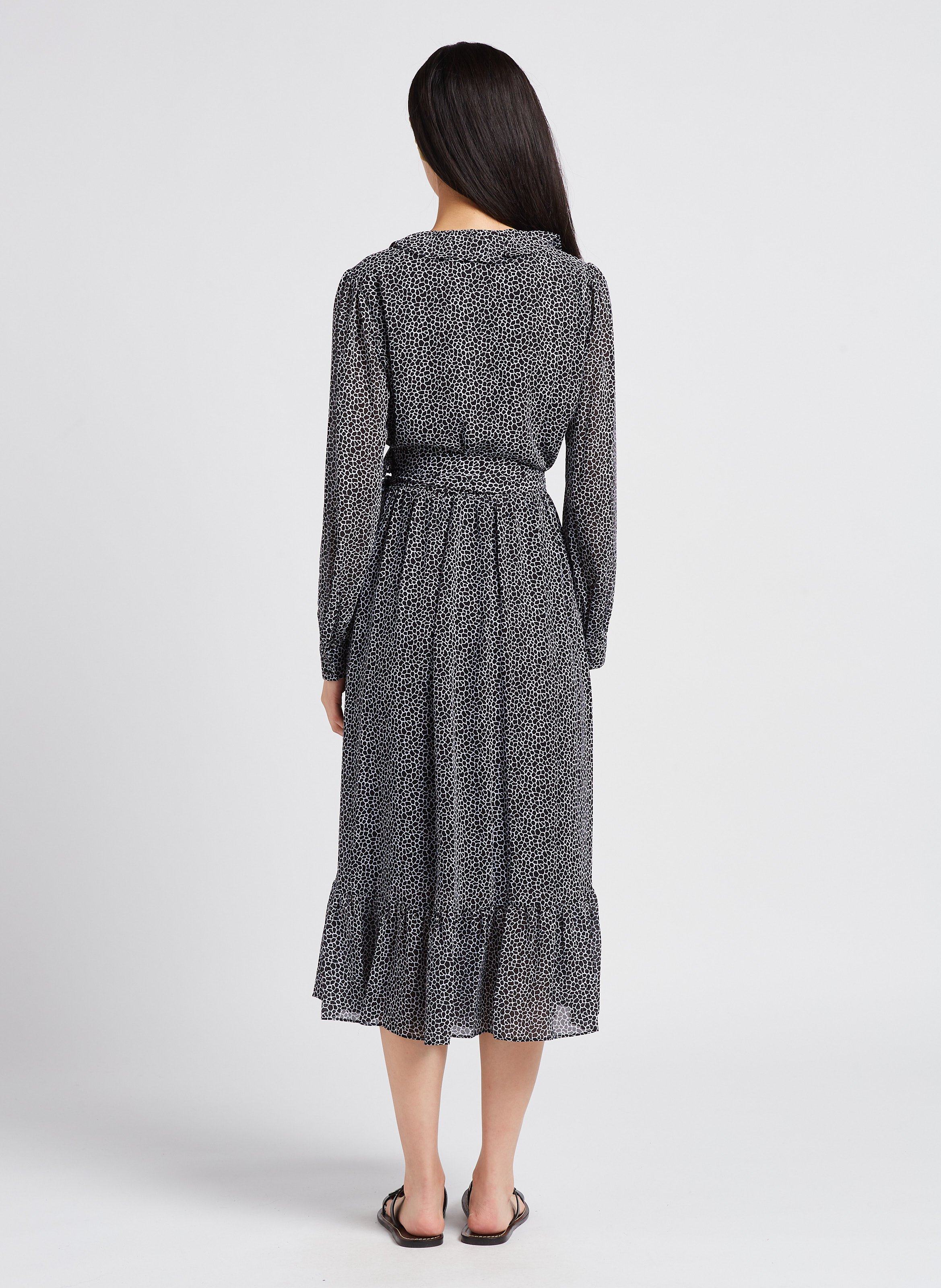 Robe longue imprimée MICHAEL KORS Noir