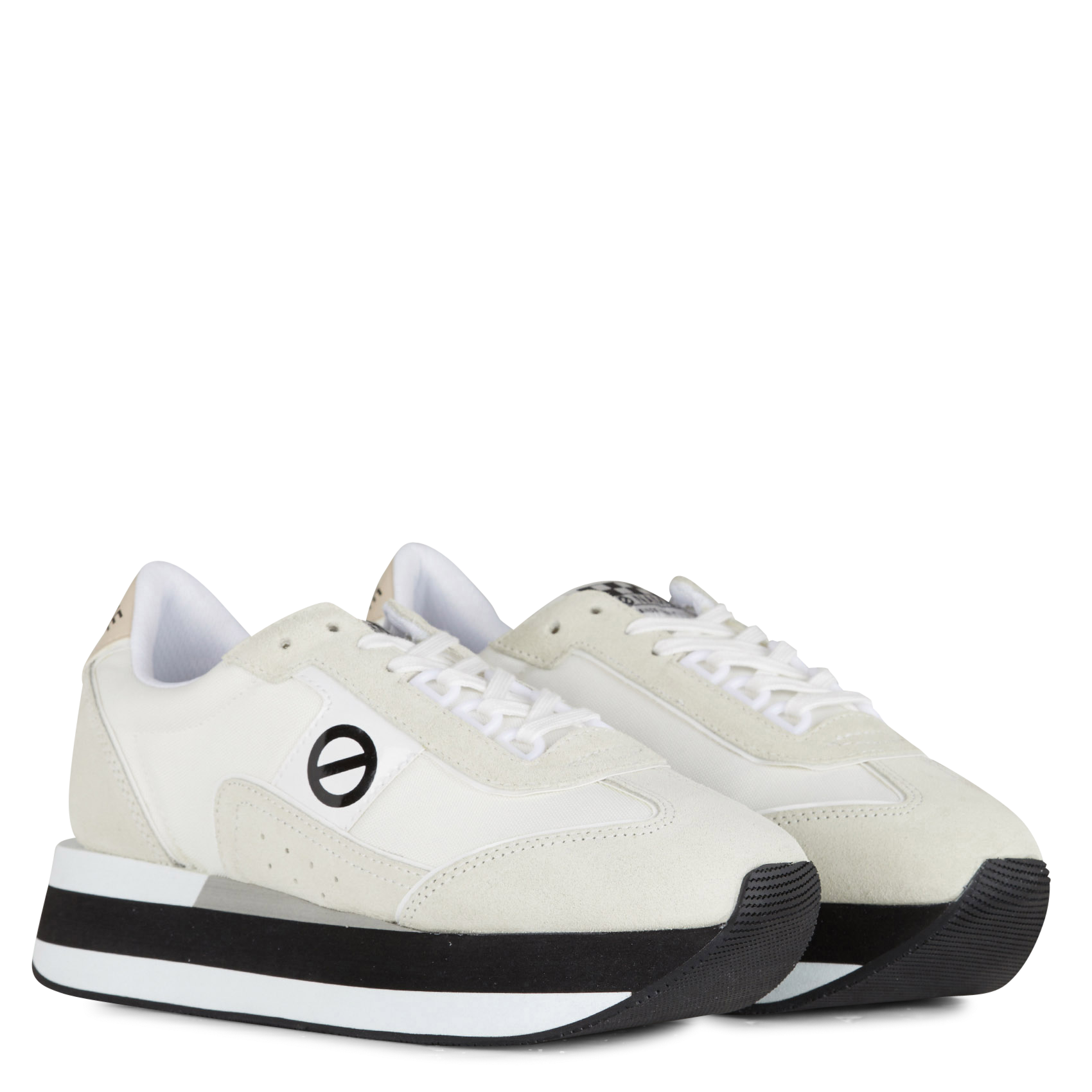 Zapatillas bajas en dos materiales Blanco No name Mujer Place