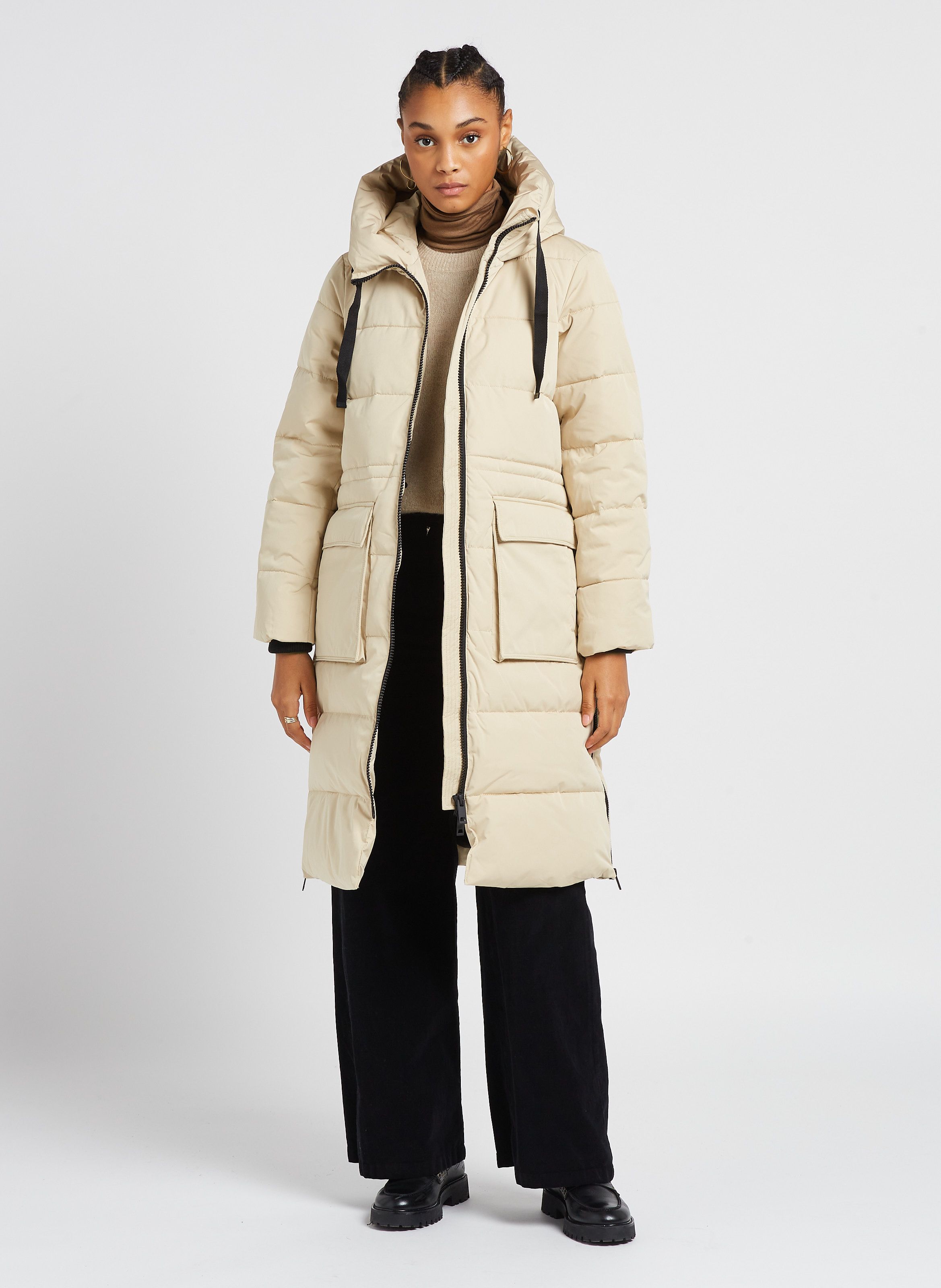 Straight Padded Jacket With Hood Fields Of Rye Moss Copenhagen