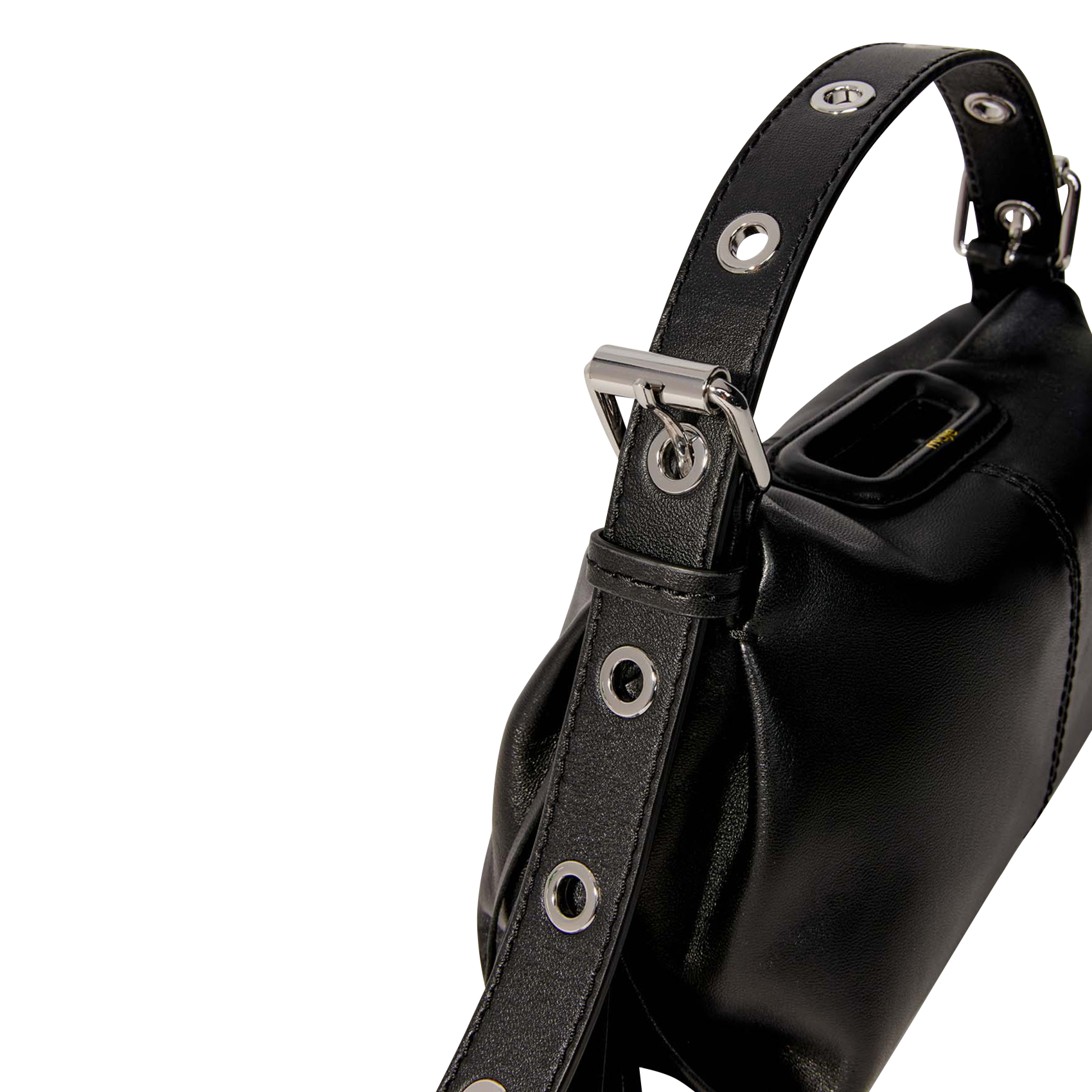 Sac bandoulière en cuir lisse MAJE Noir