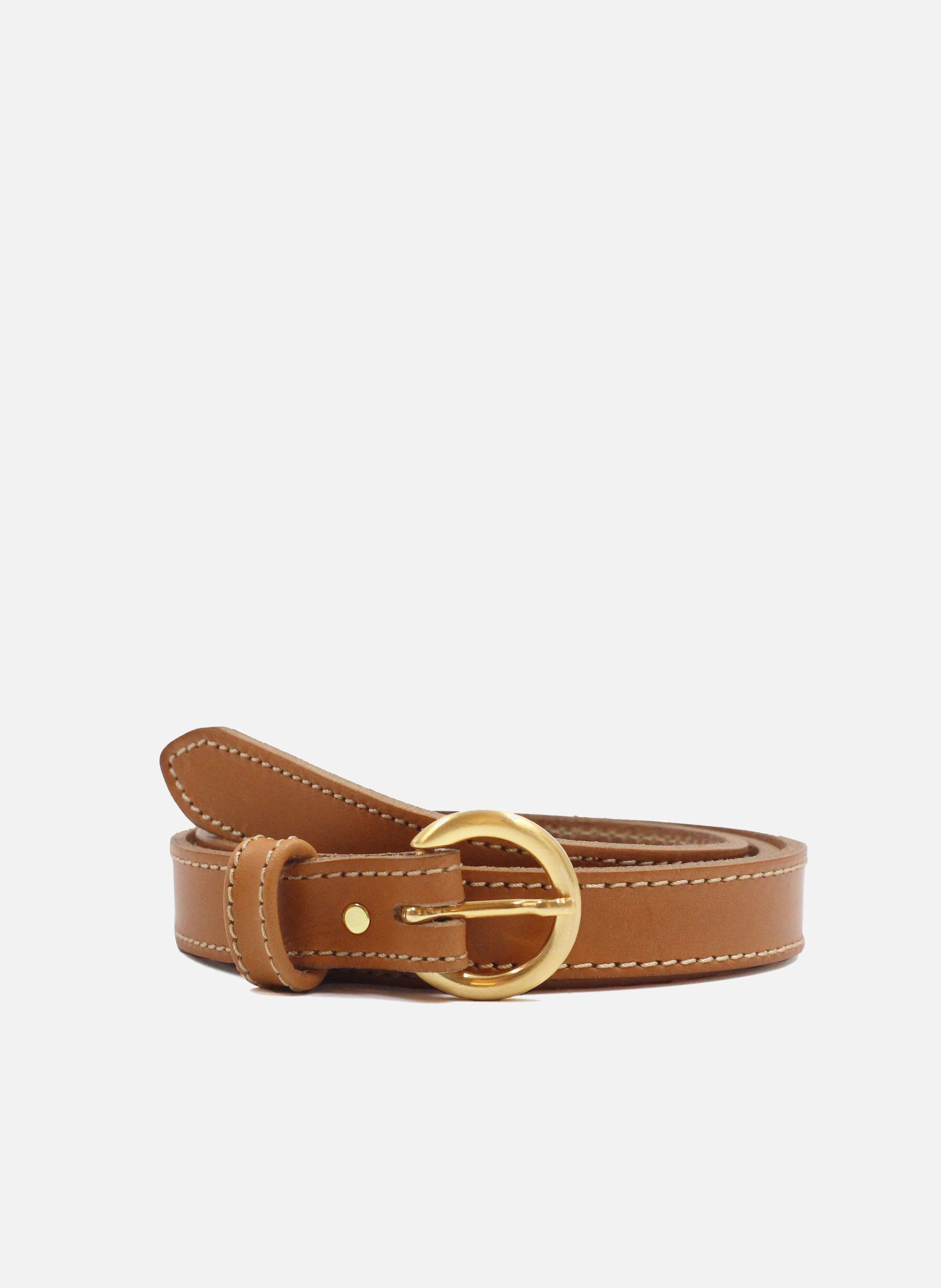 Belt with gold buckle smooth leather JULES & JENN