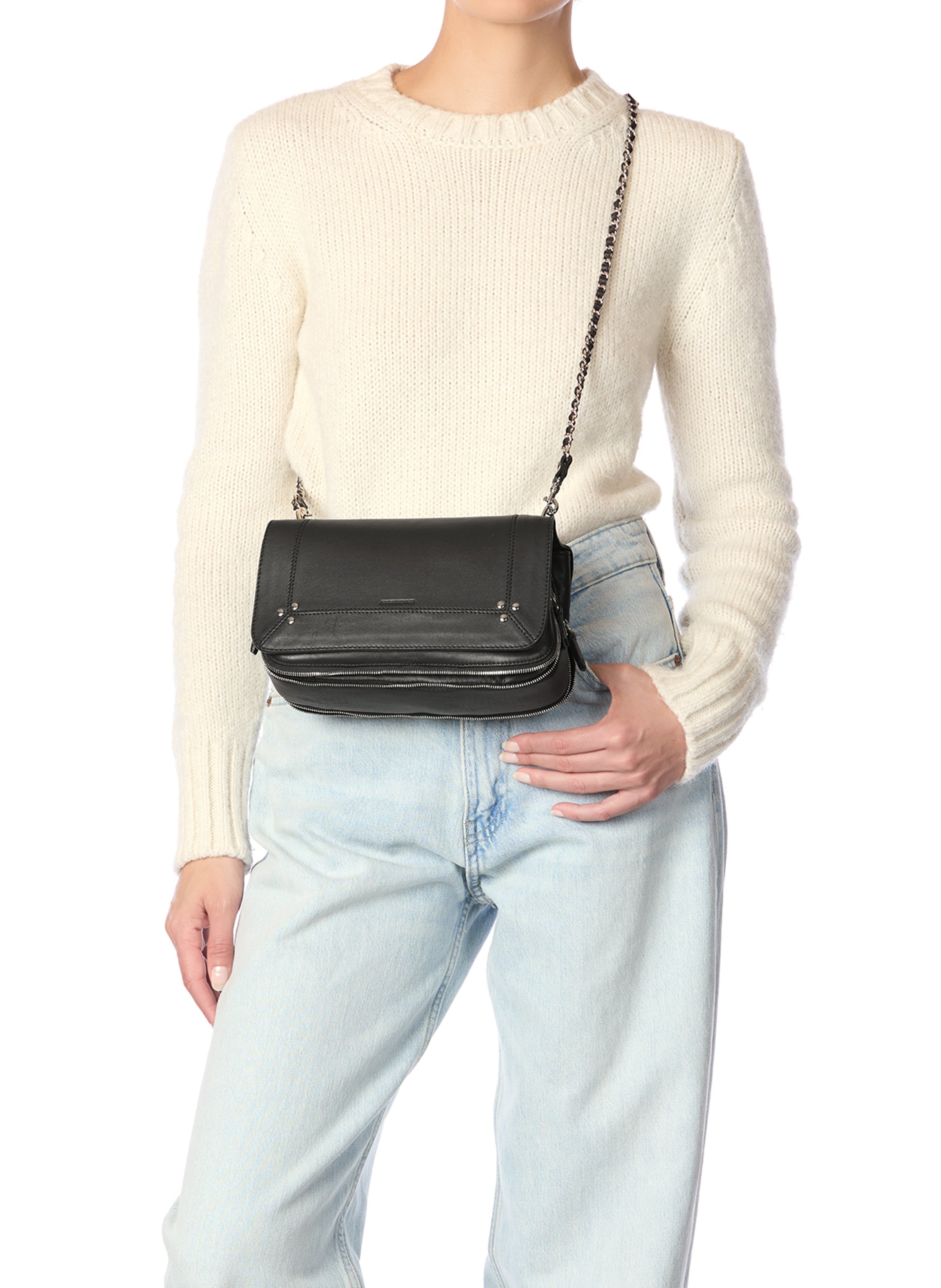 Dori leather shoulder bag JEROME DREYFUSS Black