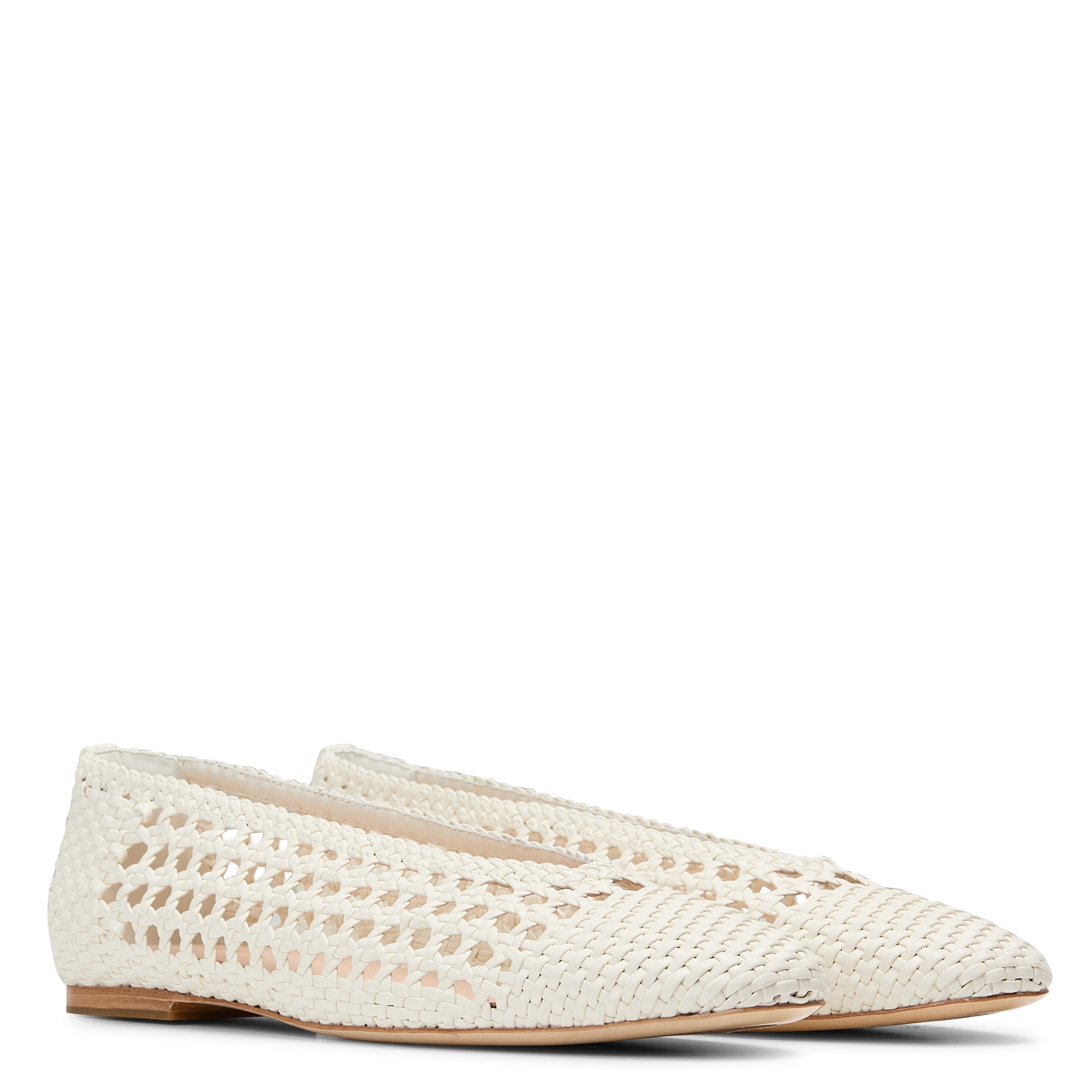 Ballerines effet cuir tressées MI/MAI Blanc