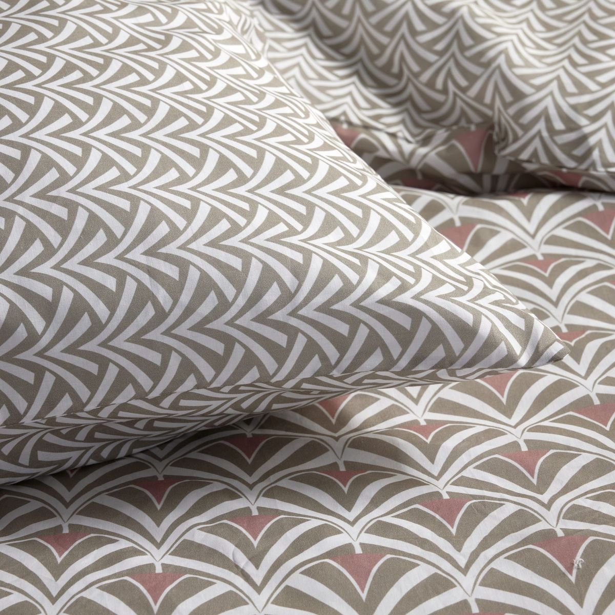 Printed cotton bed set TODAY LINGE DE MAISON Beige