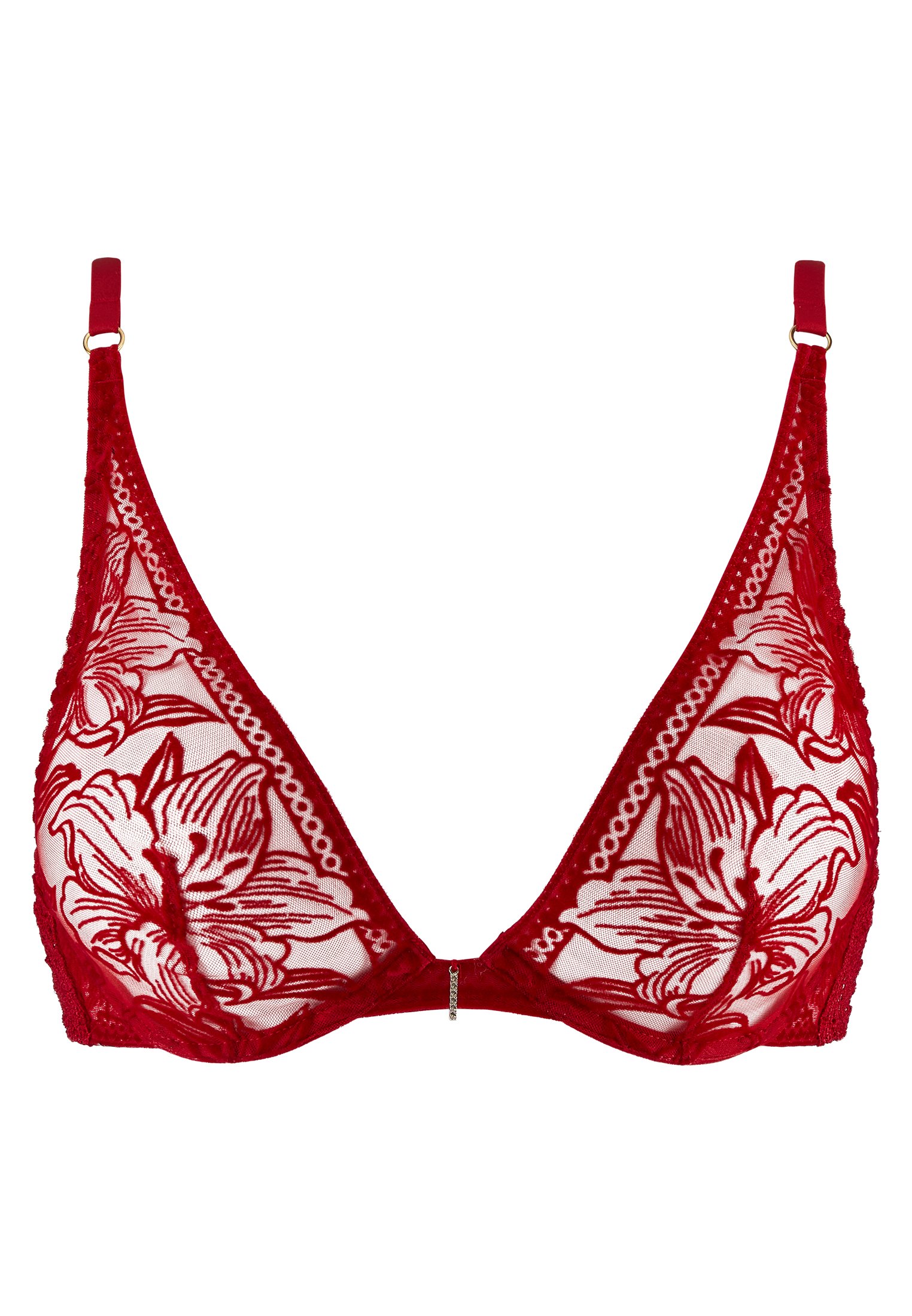 A la Folie kohl black underwired triangle bra AUBADE Red