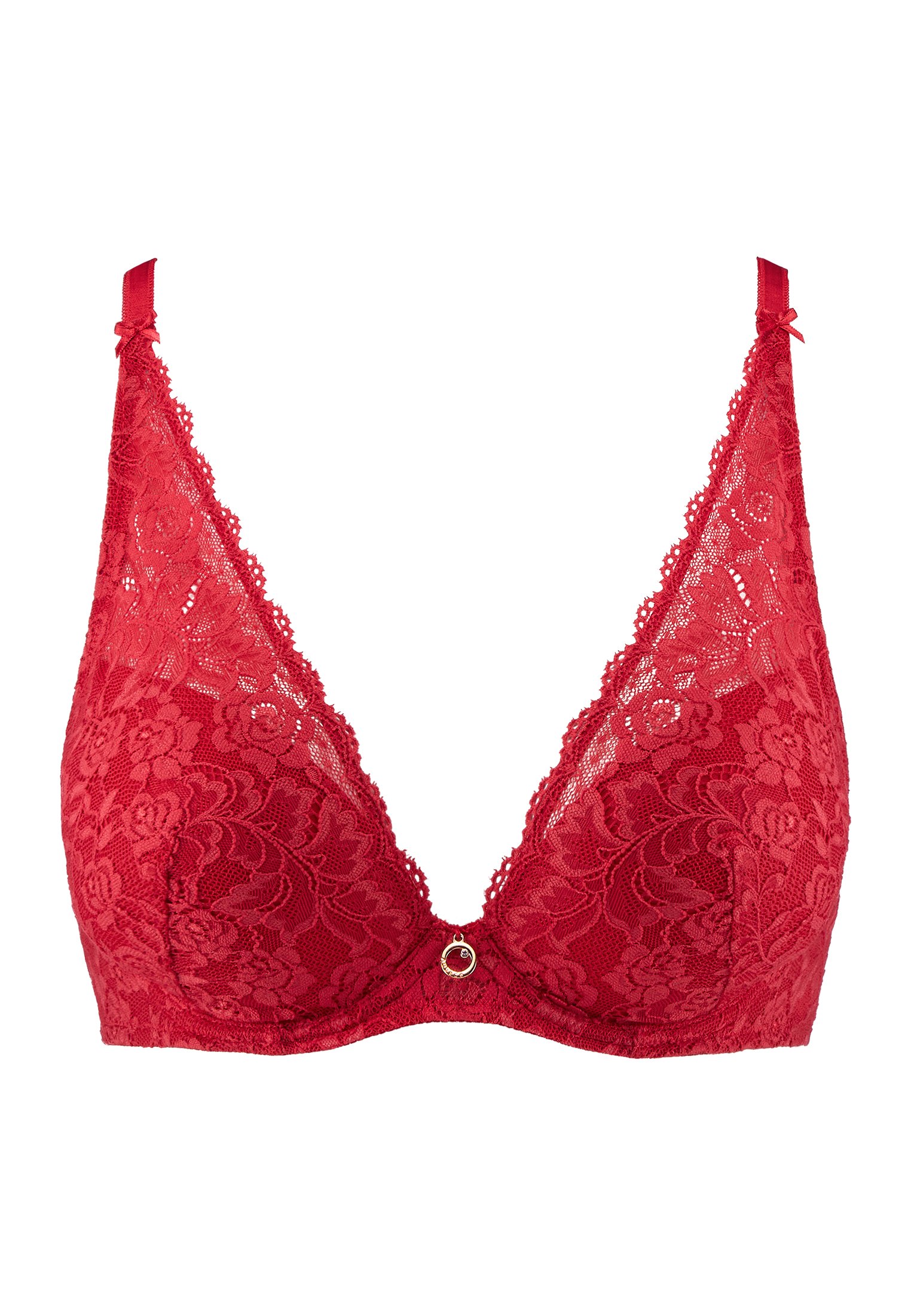 A Fleur De Toi scarf-style plunge bra AUBADE Red