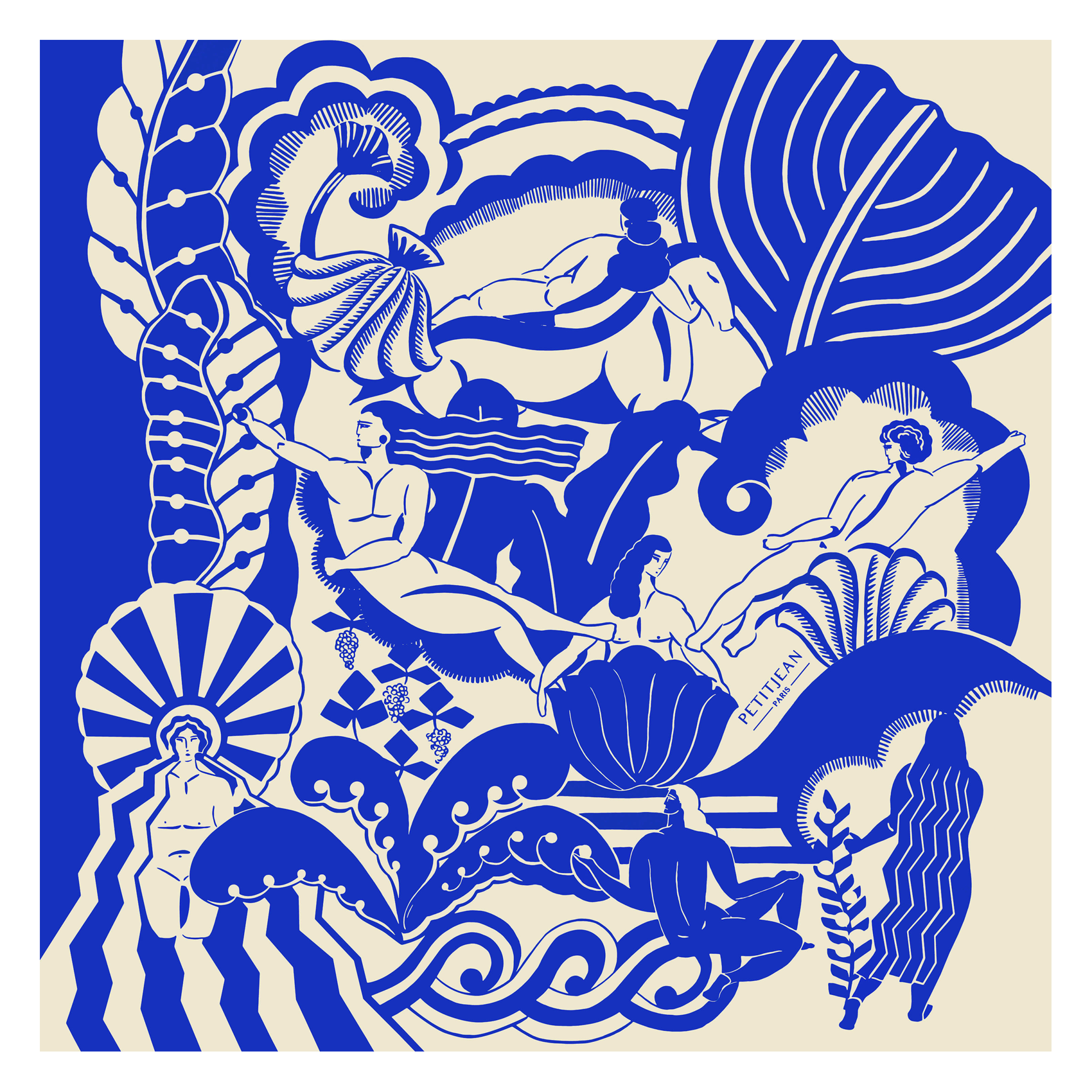 Floaty silk scarf PETITJEAN PARIS Blue