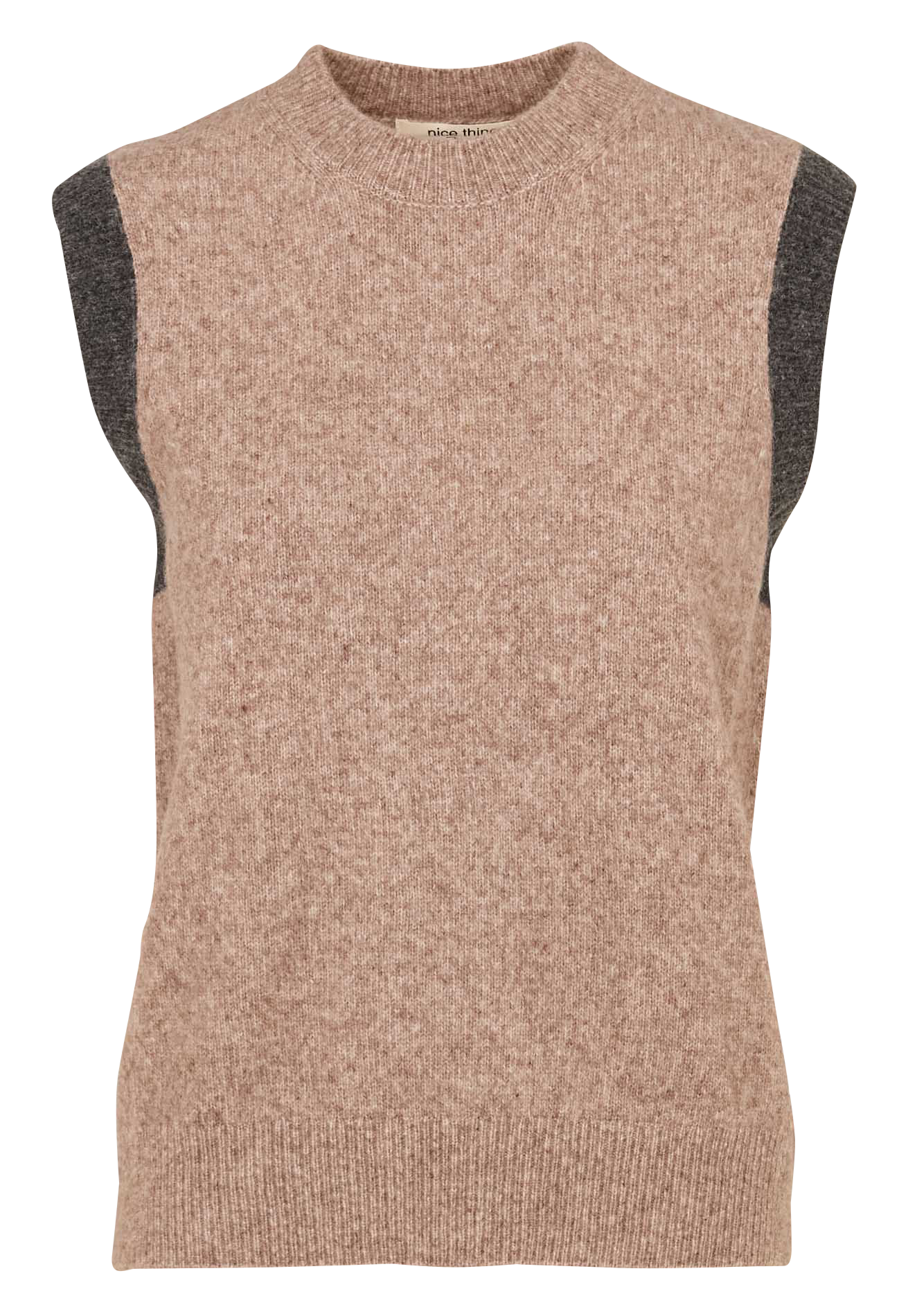 Pull sans manches col rond en laine mélangée NICE THINGS Bleu