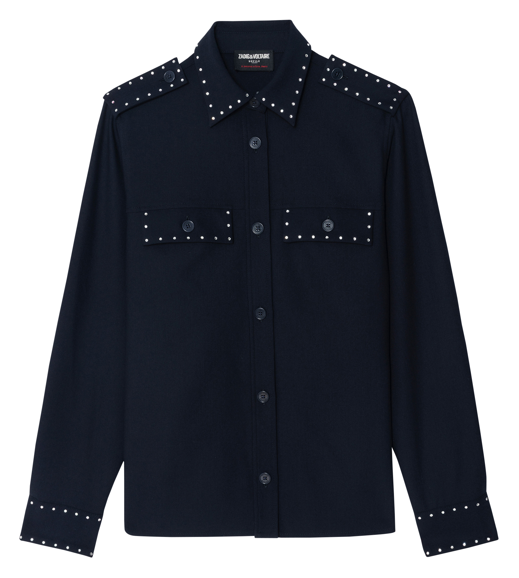 Straight shirt with rhinestones ZADIG&VOLTAIRE Blue