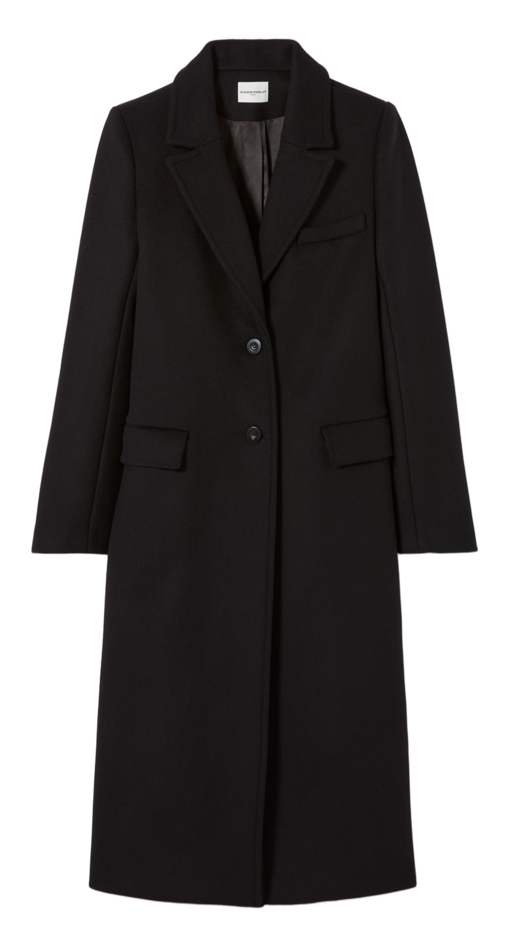 Mittellanger Oversize-Mantel in Uni CLAUDIE PIERLOT Schwarz