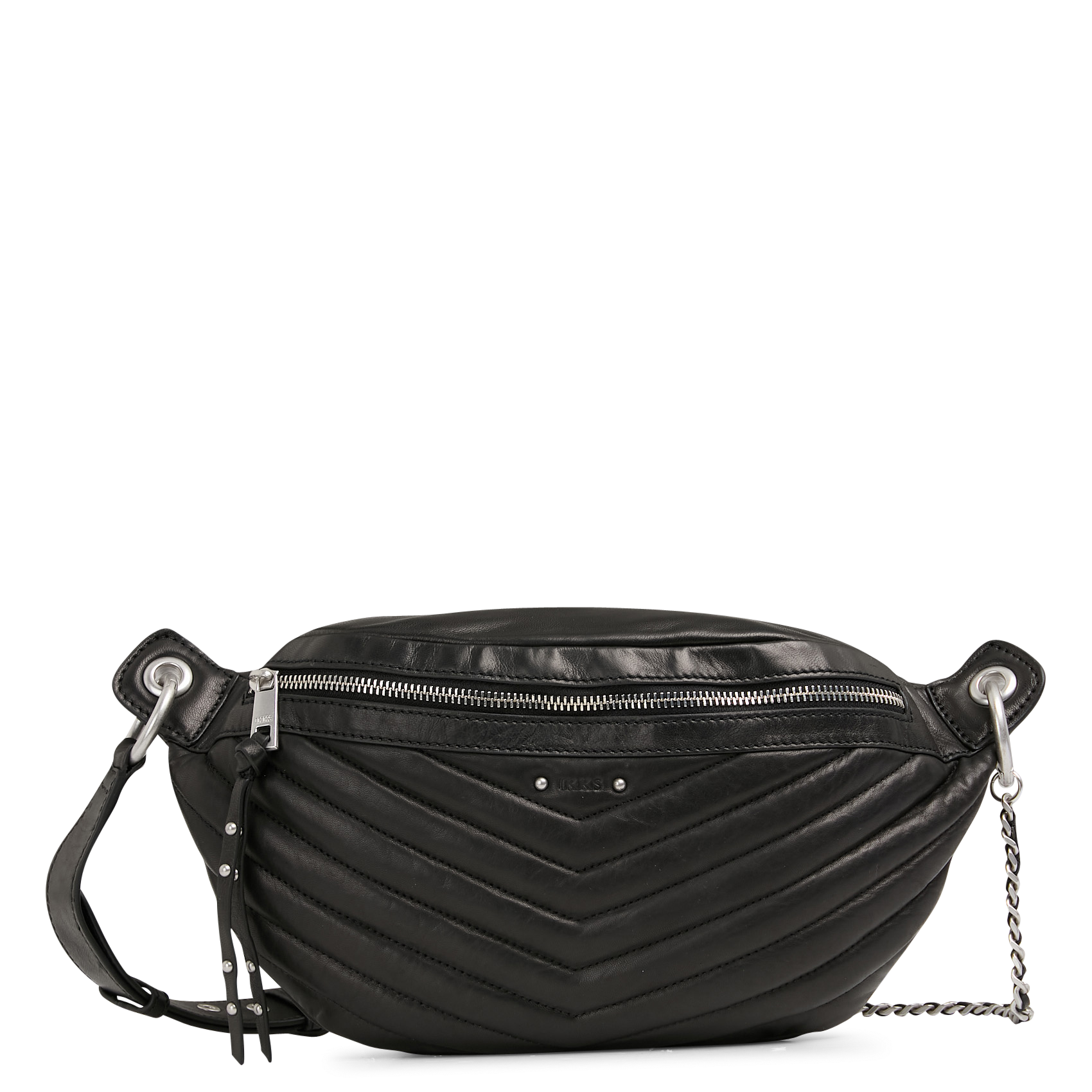 Quilted leather waist bag IKKS Black