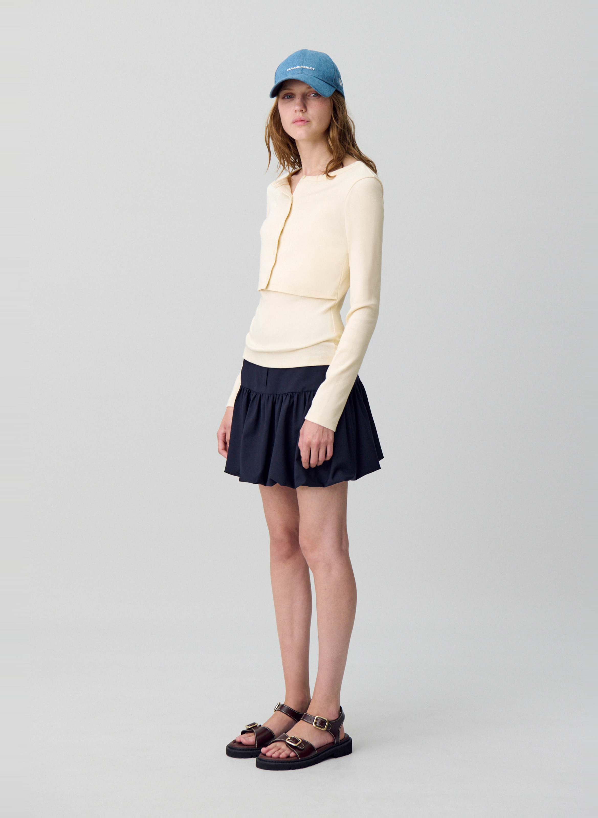 Set tee-shirt et cardigan en coton CLAUDIE PIERLOT Beige